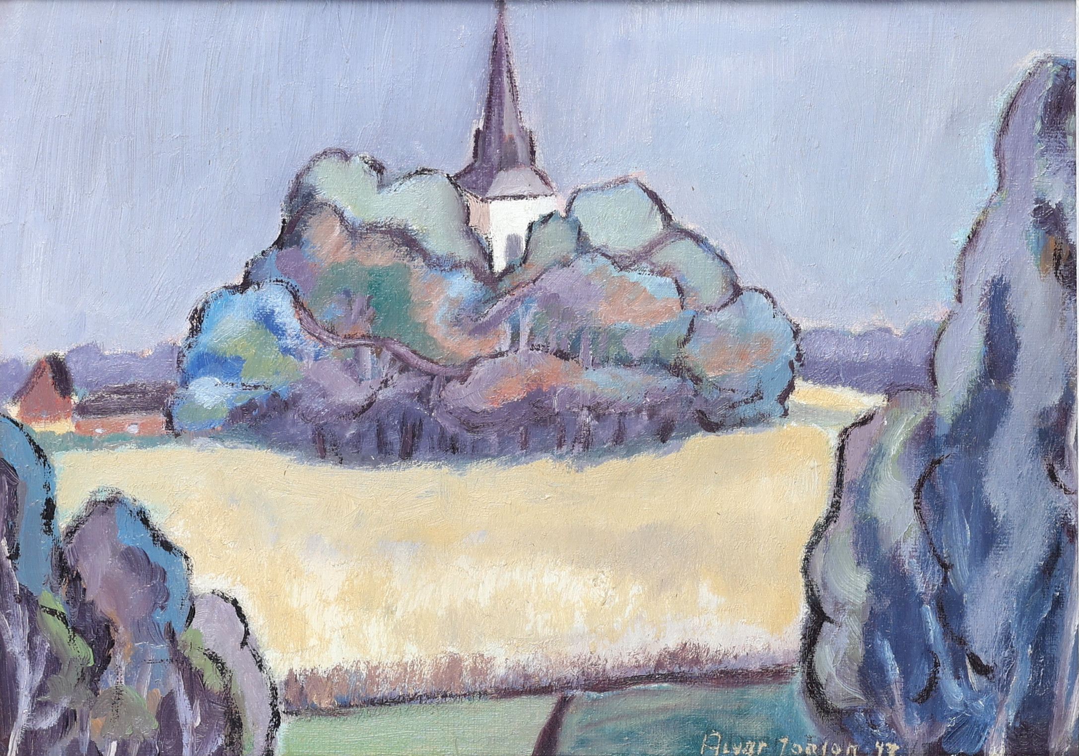 ALVAR JONSON. Olja på duk, signerad, daterad -47.