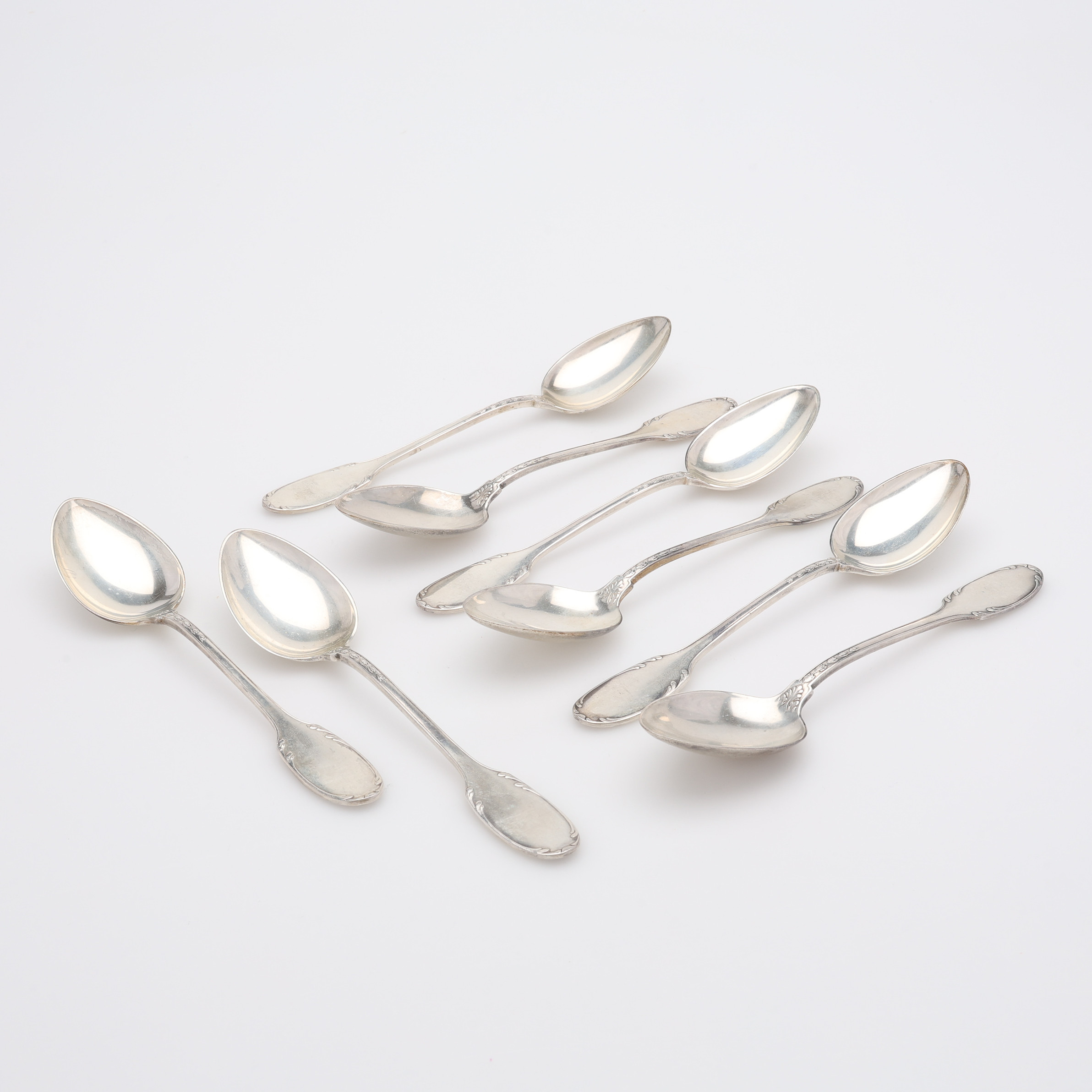 SKEDAR, ÅTTA ST, SILVER, W.A. BOLIN, STOCKHOLM, 1951-1961, TOTALVIKT CA 480,3 G.