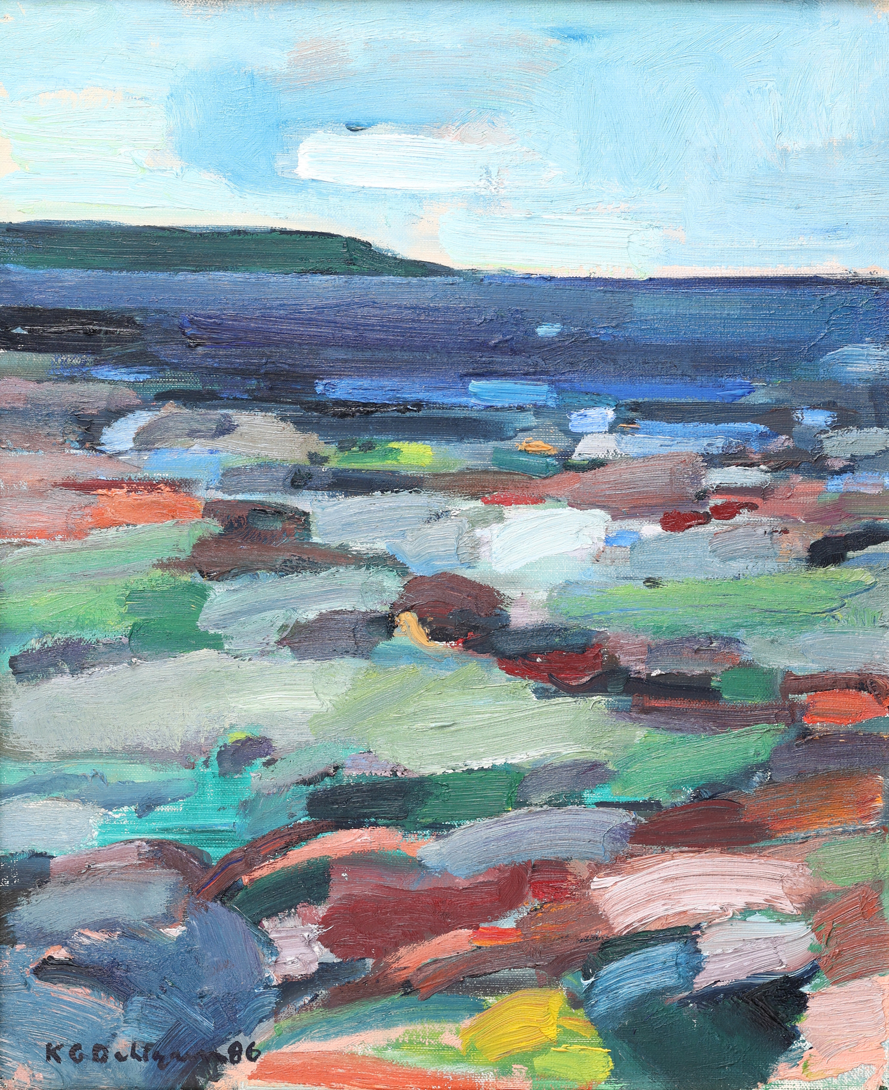 KARL GUSTAF DAHLGREN. Olja på duk, "Havsstrand", signerad.