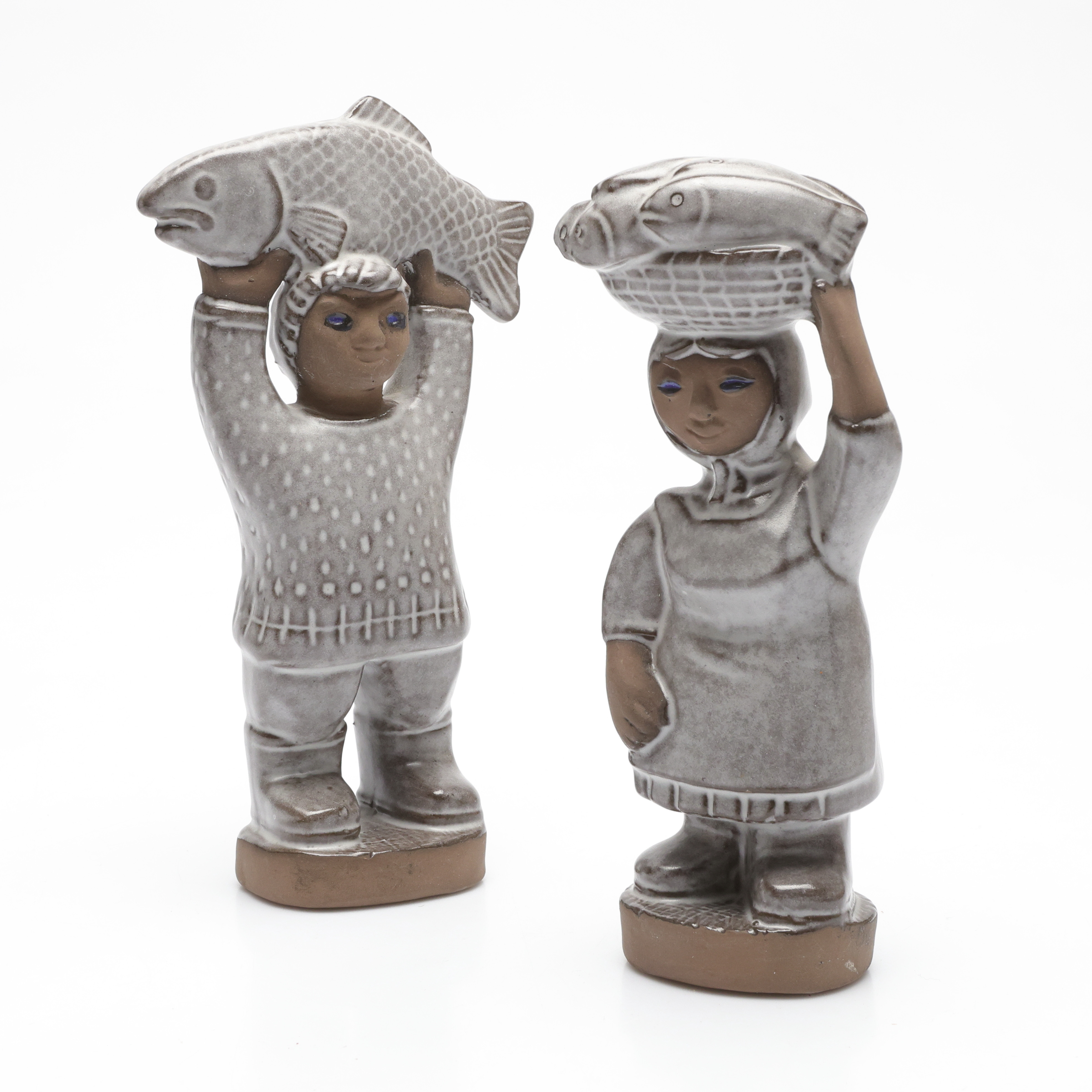 DOROTHY CLOUGH. Figuriner, 2 st, lergods, Upsala Ekeby.
