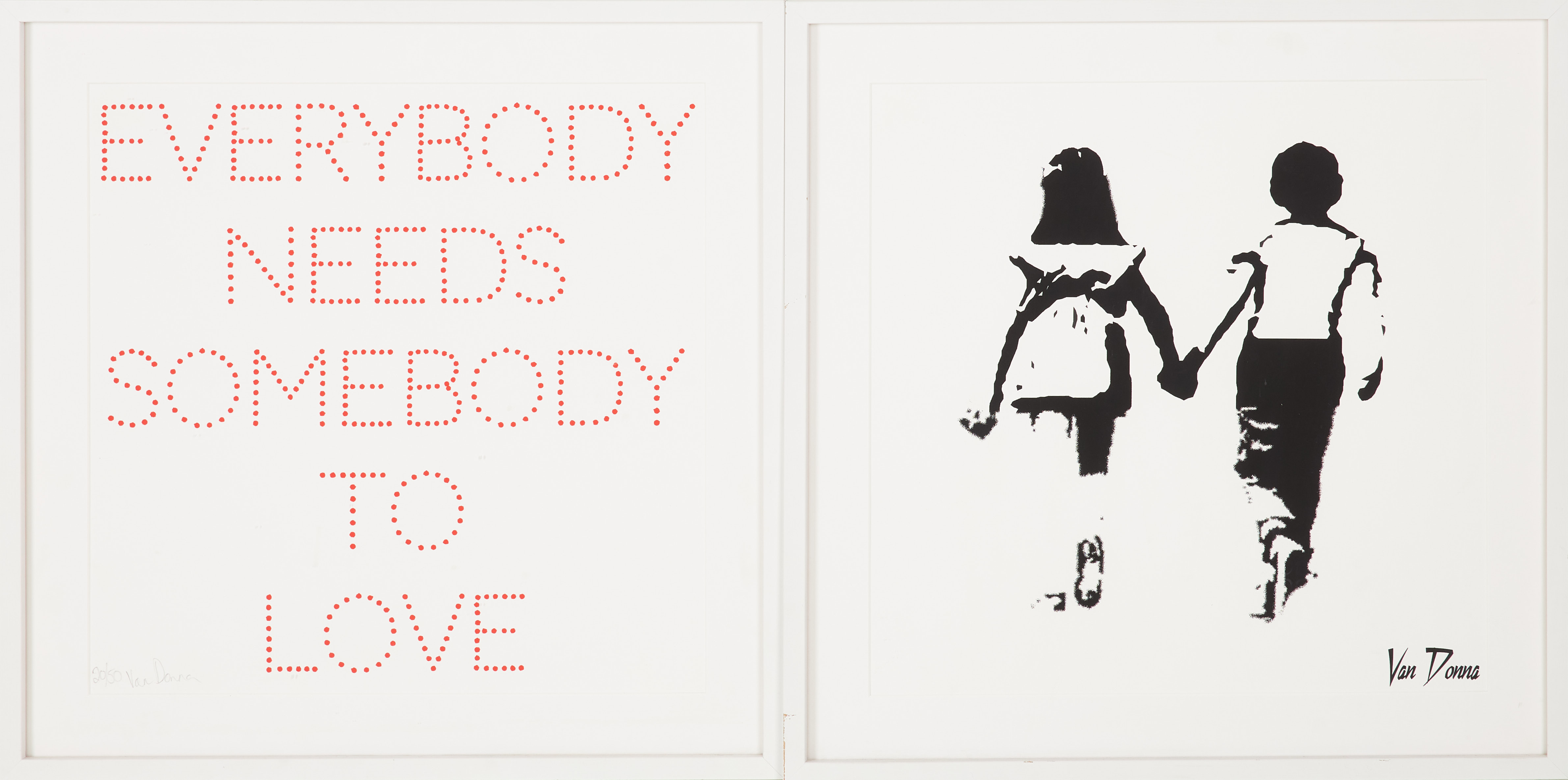 VAN DONNA (ENGLAND, 1986). 2 dlr, "Everybody Needs Somebody To Love", grafiskt tryck, en signerad och numrerad 20/50.