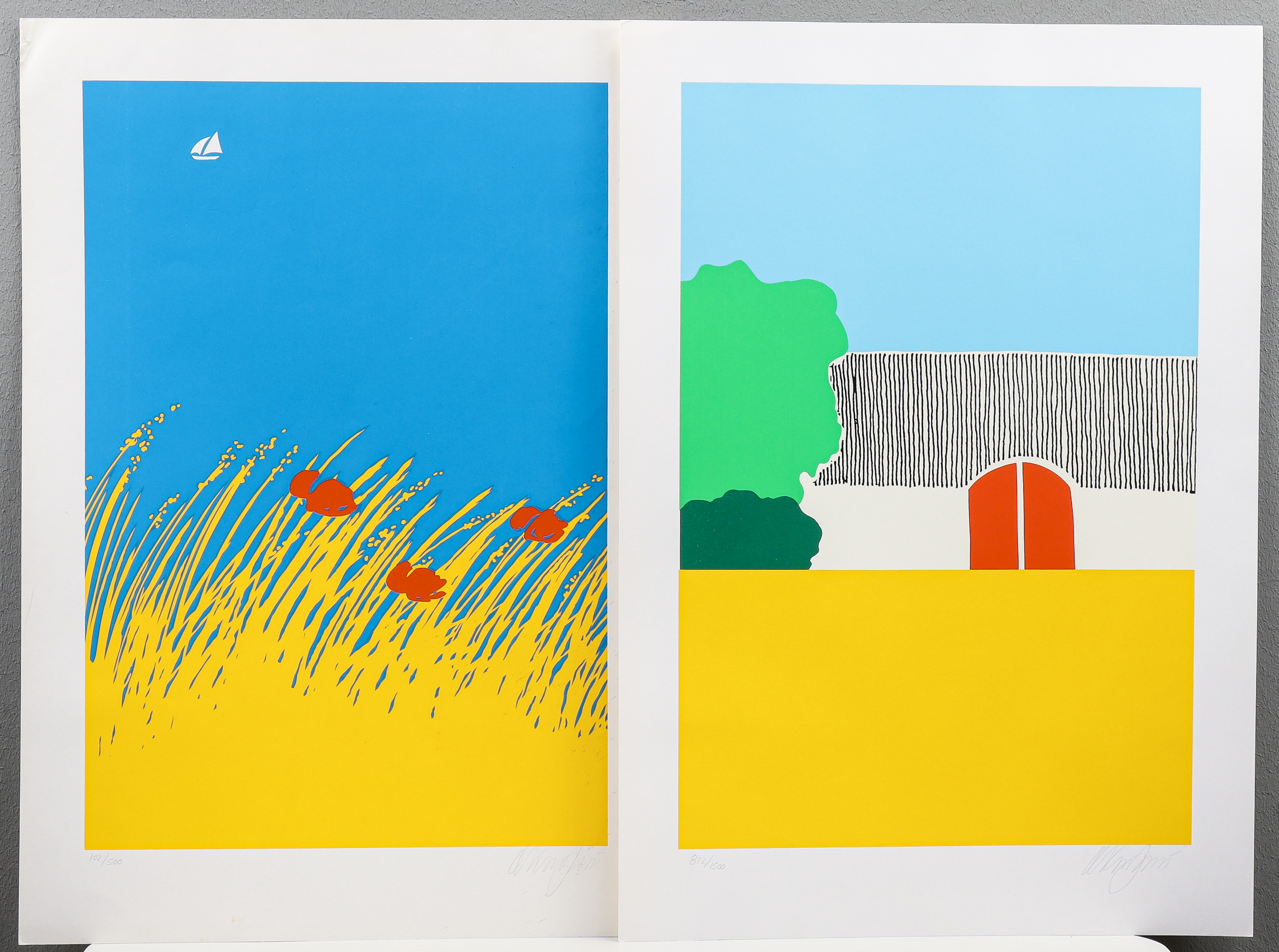 OLE KORTZAU. 2 grafiska blad, numrerade och signerade.