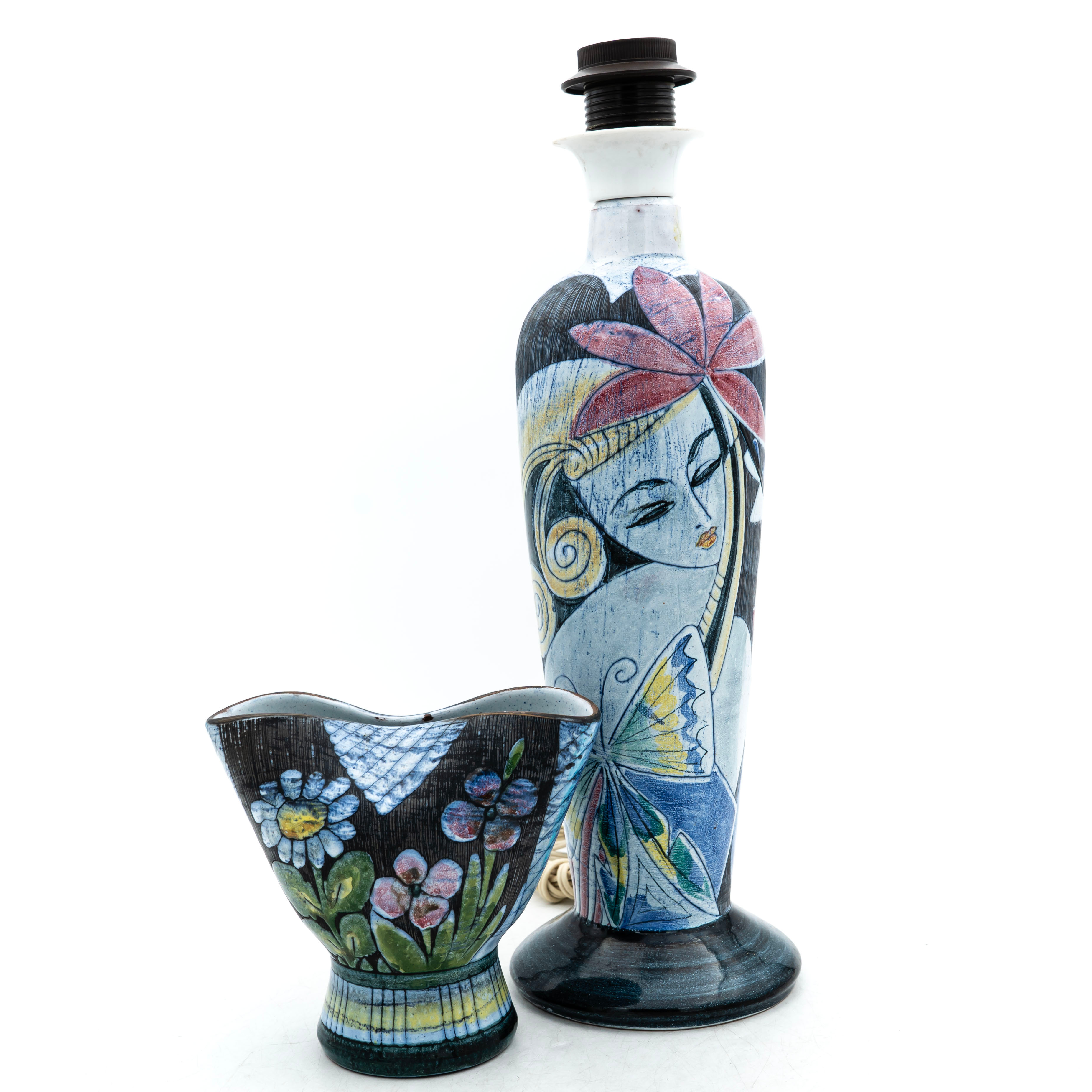 VAS, BORDSLAMPA, signerad, keramik, numrerad 436, Tilgmans Sweden.