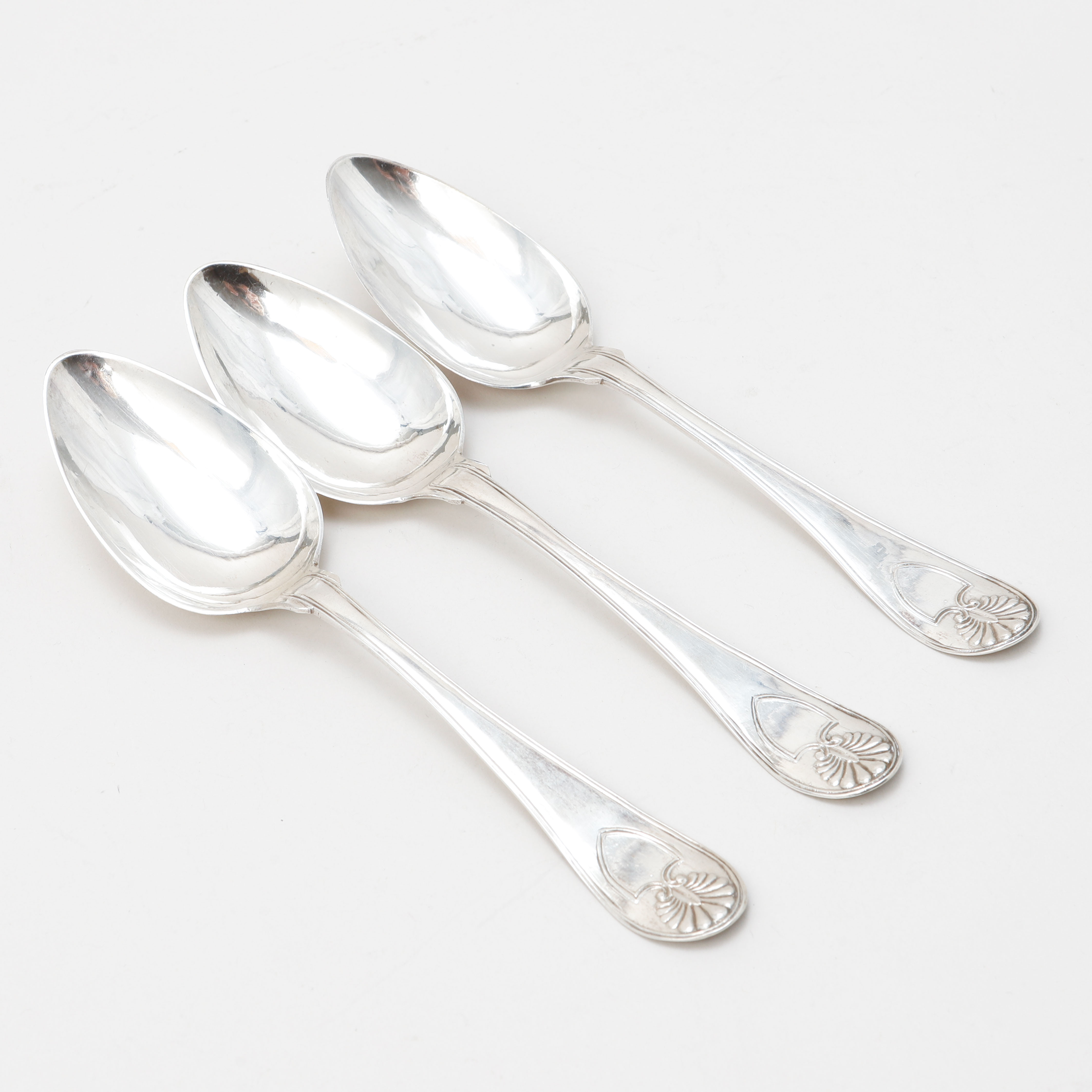 MATSKEDAR, 3 st, silver, Anders Gottlieb Herkepeus, Norrtälje 1856, vikt ca 136 gram.