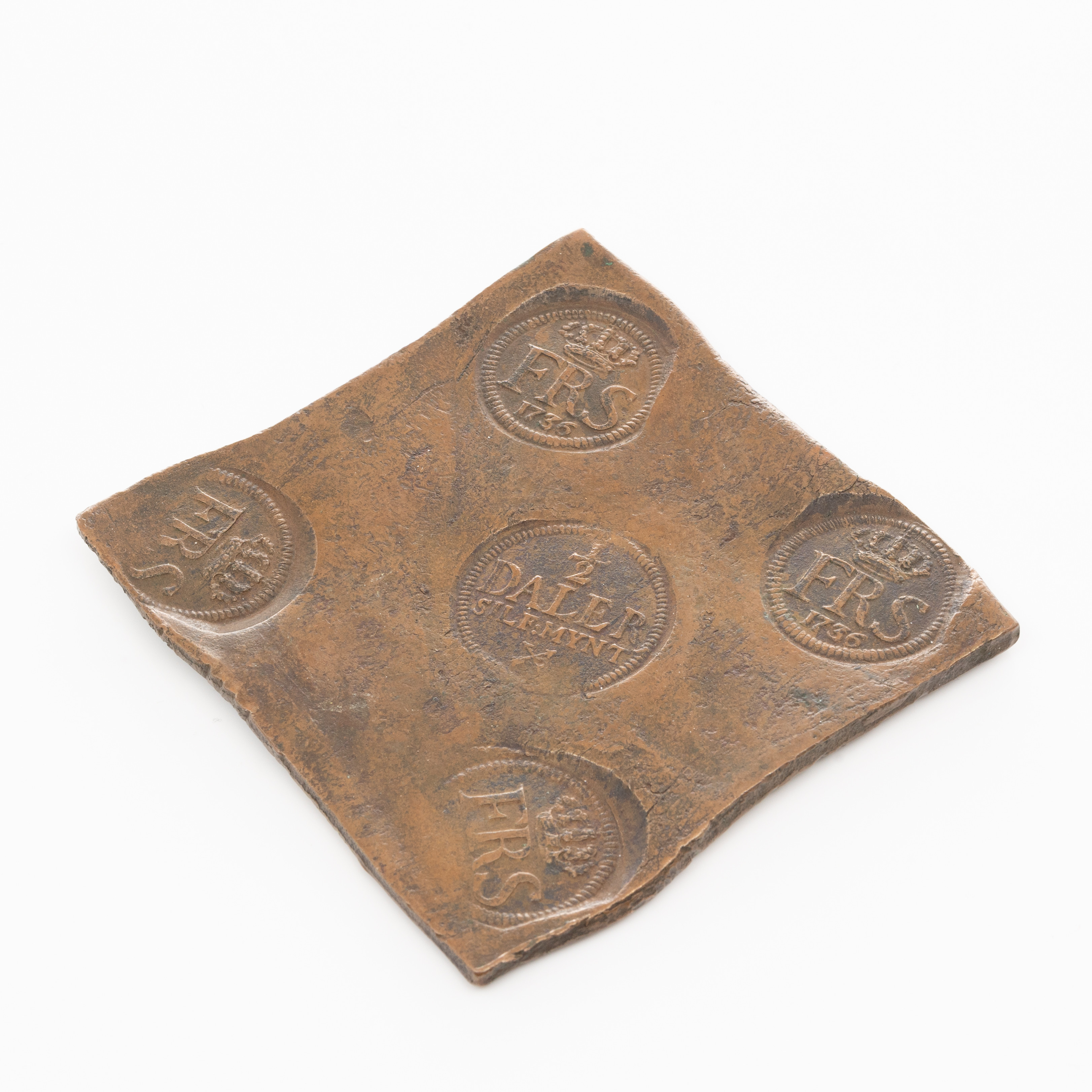 PLÅTMYNT, 1/2 Daler silvermynt, 1736, Fredrik I.