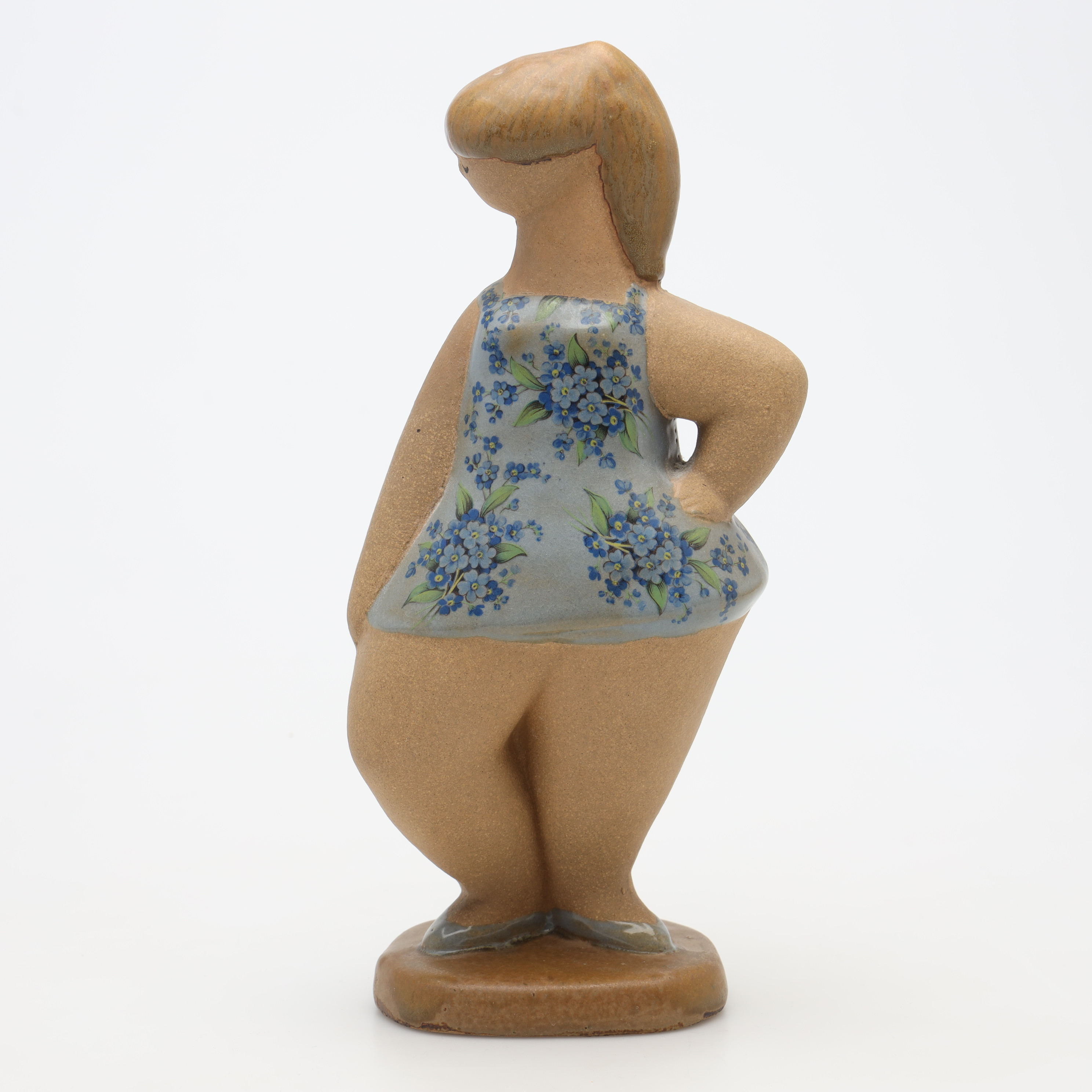 LISA LARSON. FIGURIN, stengods, "Dora", ur serien "ABC-flickorna", cromotryck, Gustavsberg.