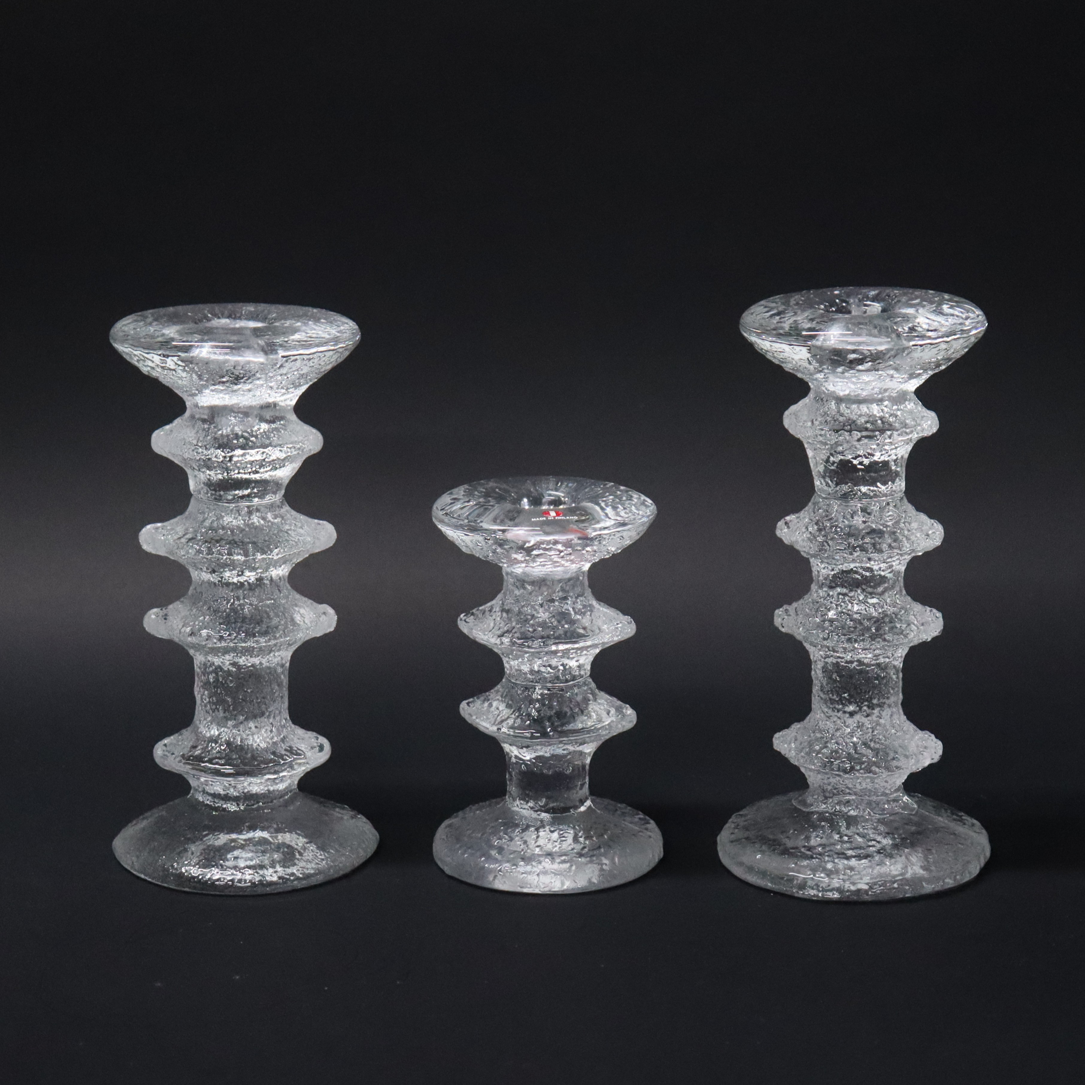 TIMO SARPANEVA. "Festivo", Iittala, ljusstakar i glas, 3 st.
