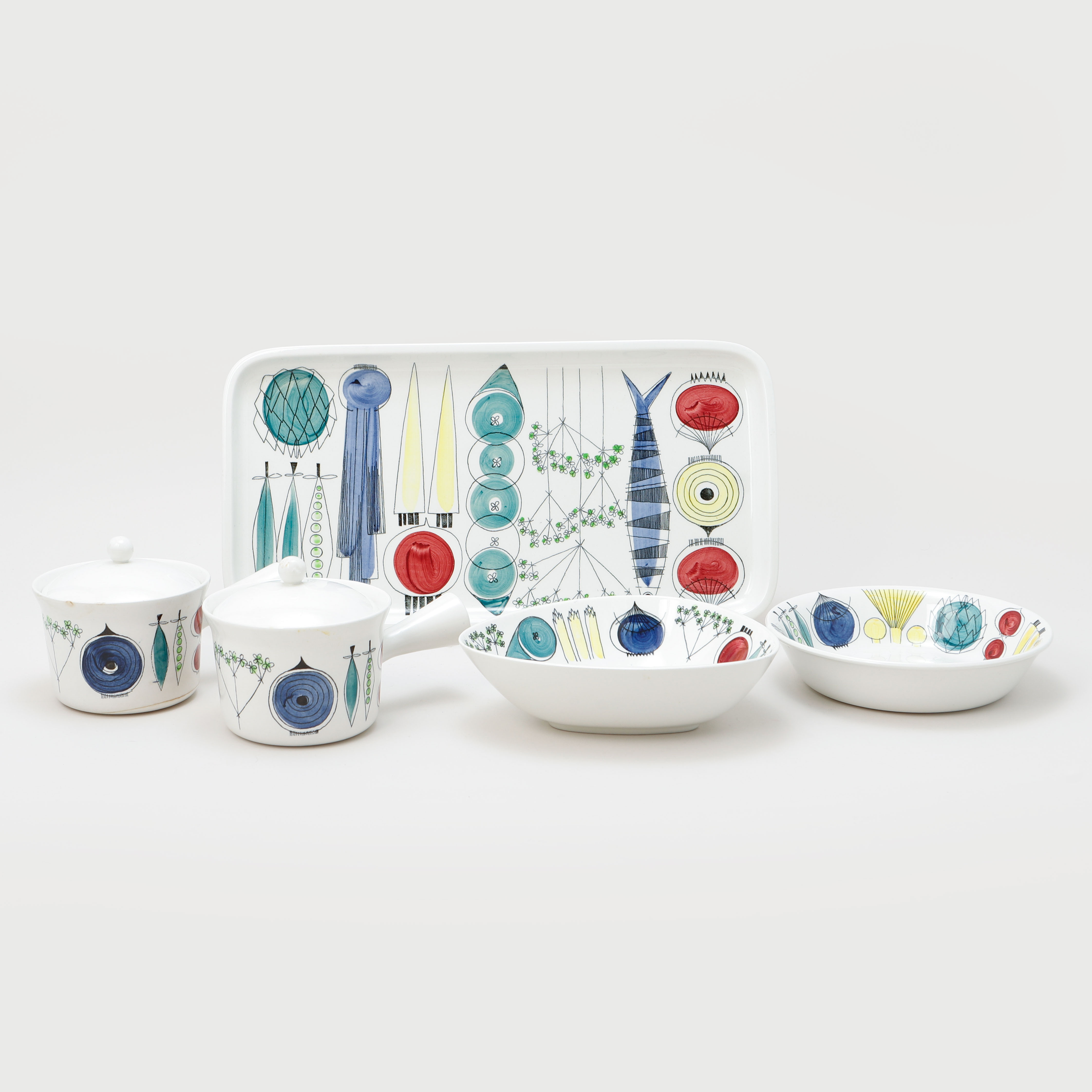 SERVISDELAR, "Picknick", 5 st, Rörstrand.