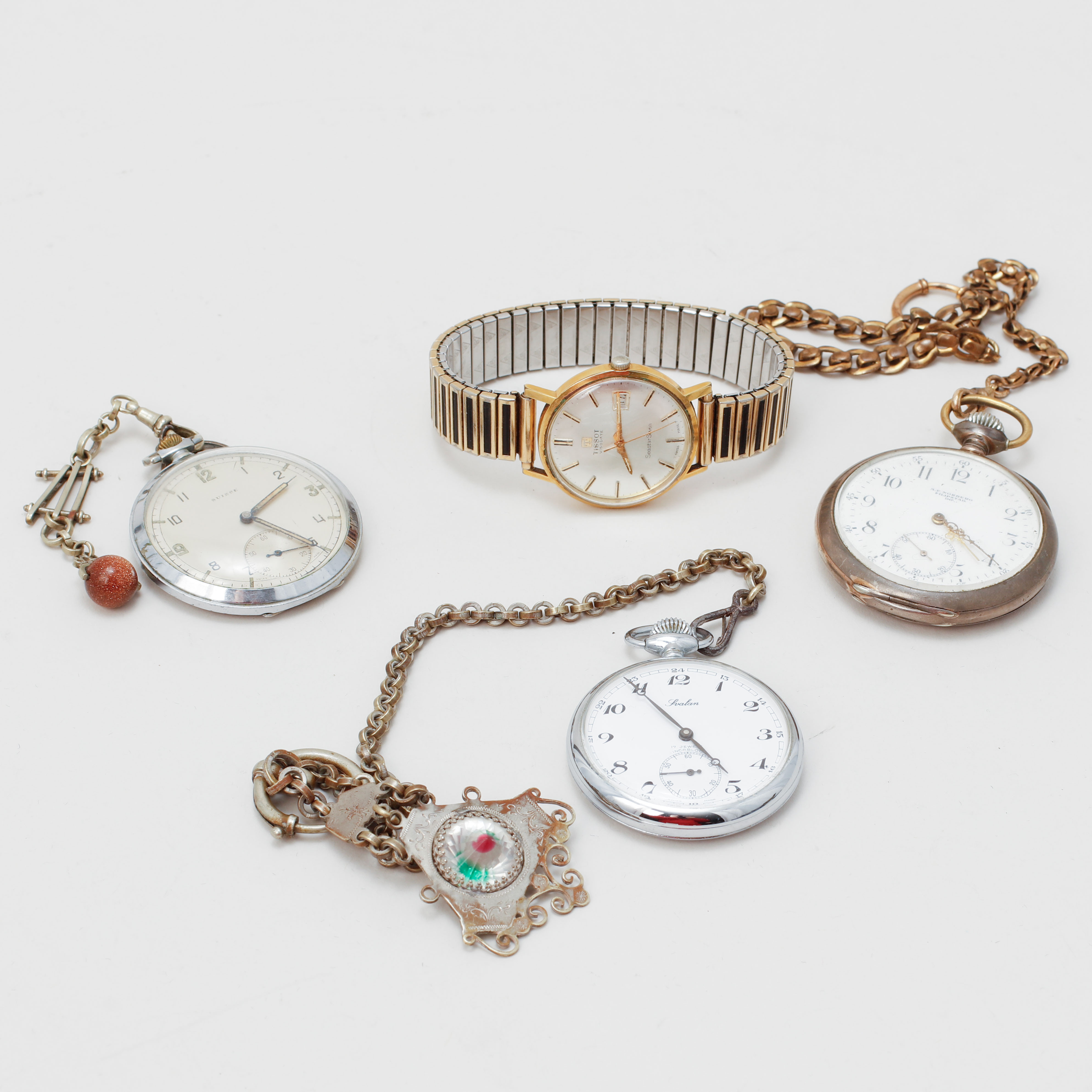 FICKUR OCH ARMBANDSUR, 4 st, Suisse, Svalan, A.F Nordberg Filipstad, Tissot Visodate Seastar Seven.