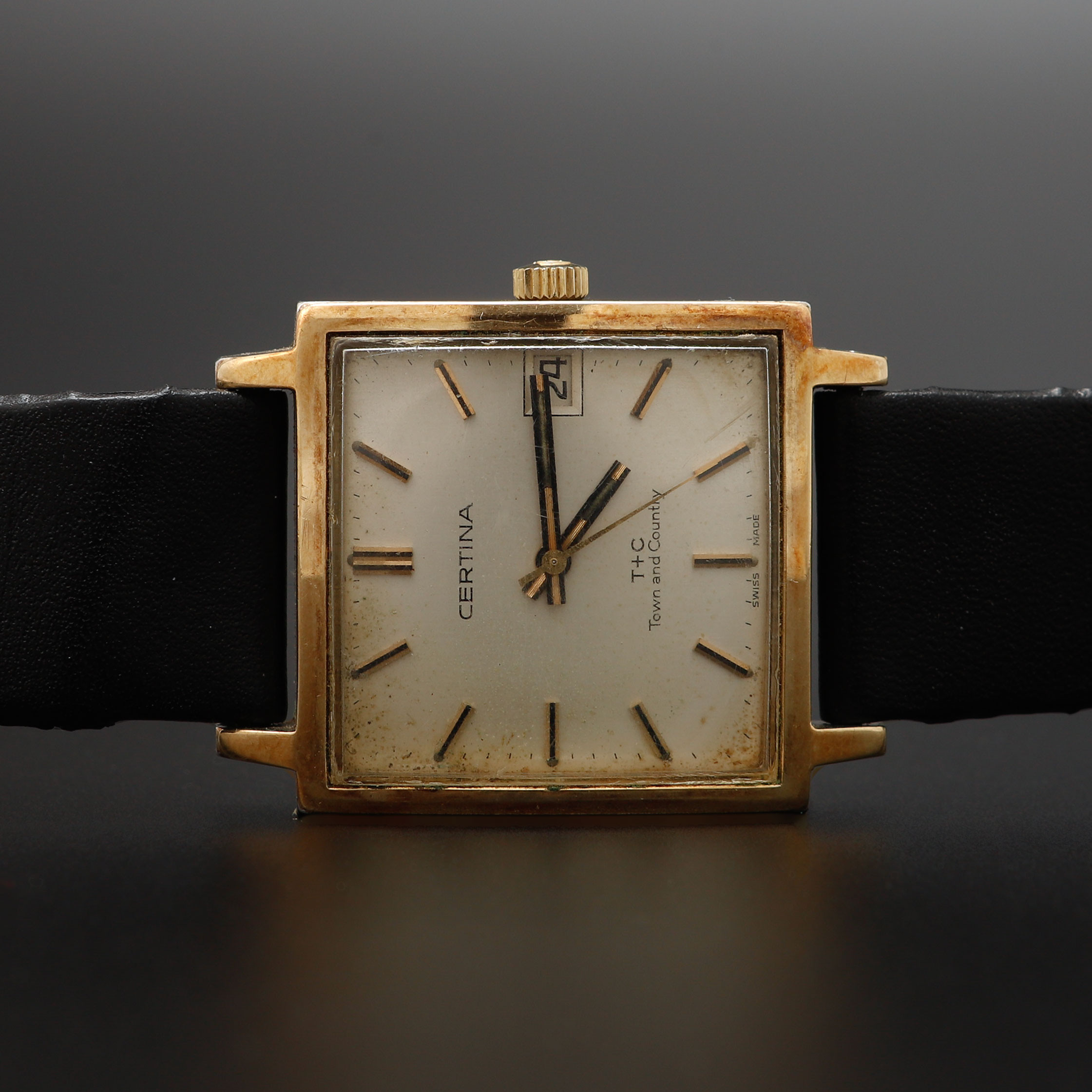 ARMBANDSUR, Certina, T+C, Town and Country, guld på stål, automatisk, ca 1966.