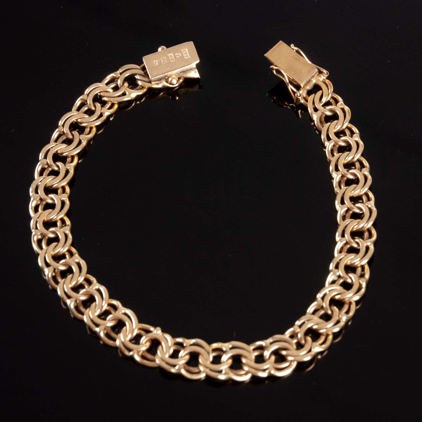 ARMBAND, bismarck, 18 k guld, 18,57 g.