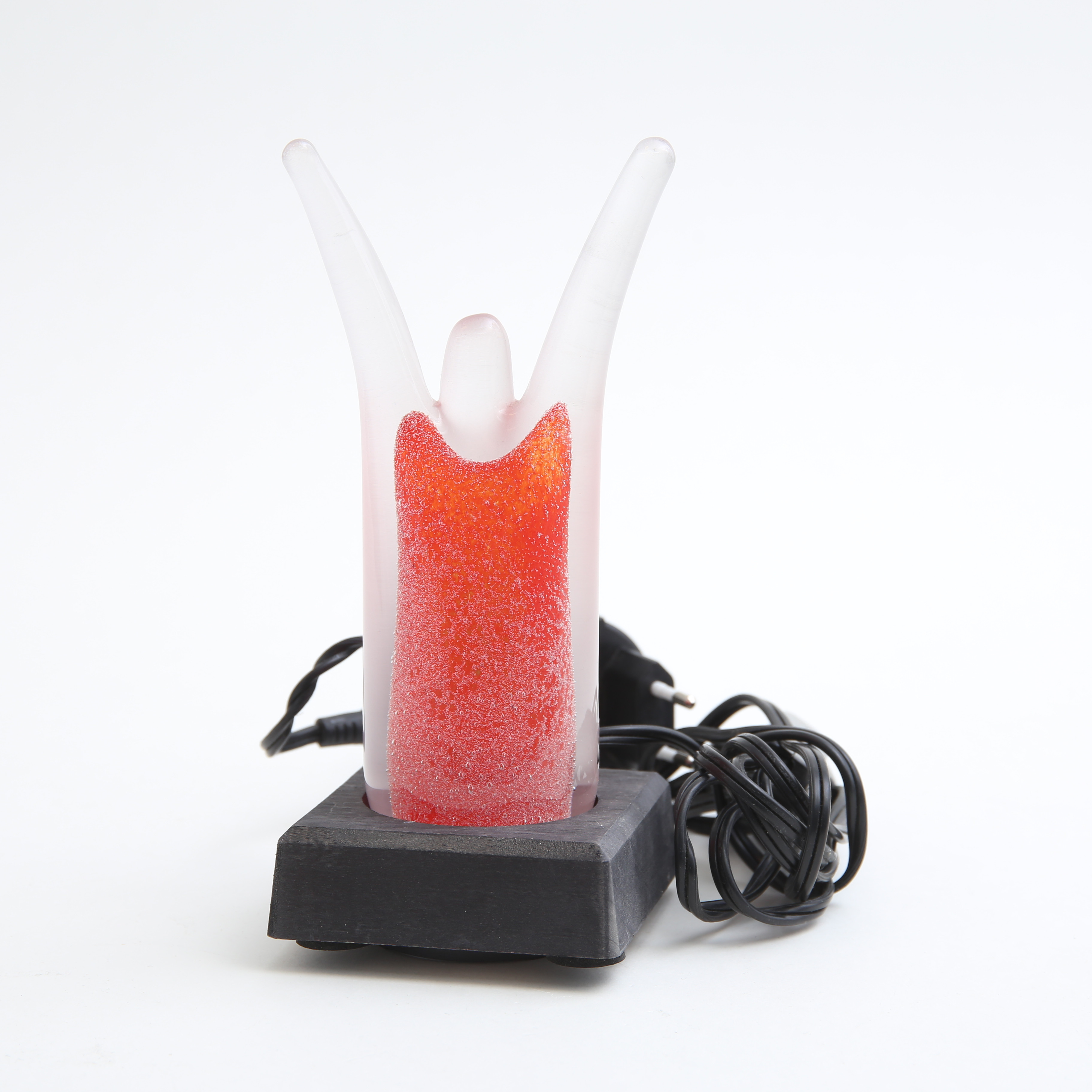 GLASSKULPTUR på ljussockel, Bergdala.