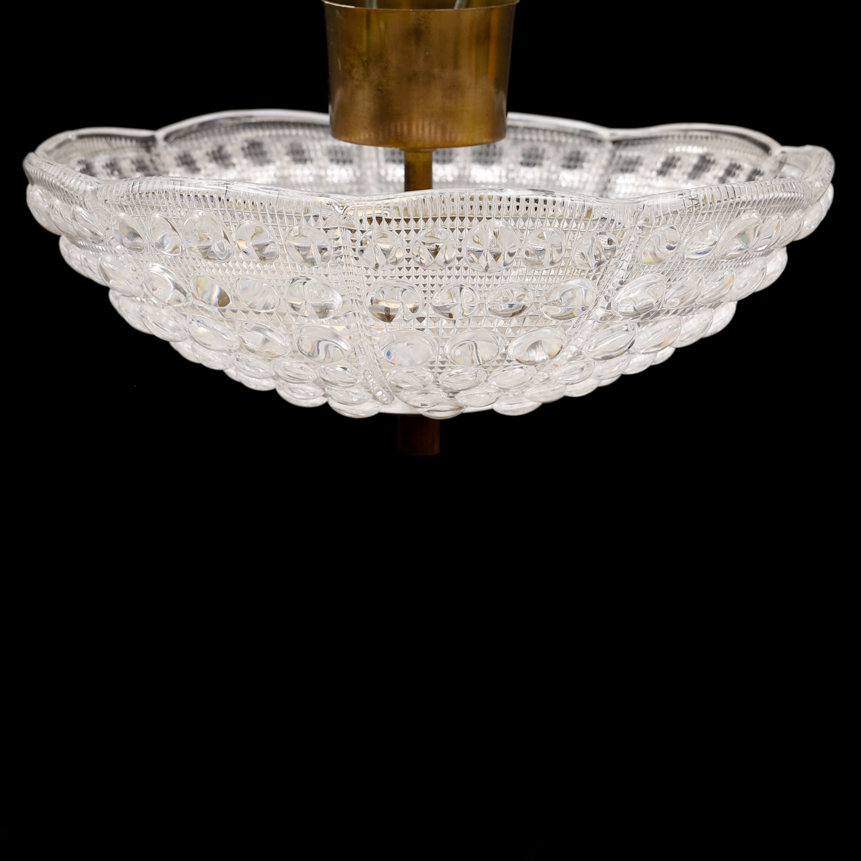 CARL FAGERLUND. Taklampa, Orrefors, 1950/60-tal.