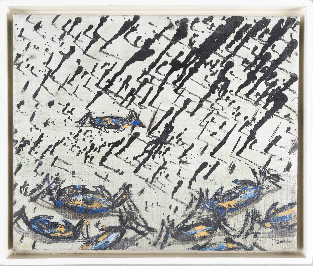 SIMON ARNE (FÖDD 1953). "Studie till sviten Om Krabbor", olja på duk.