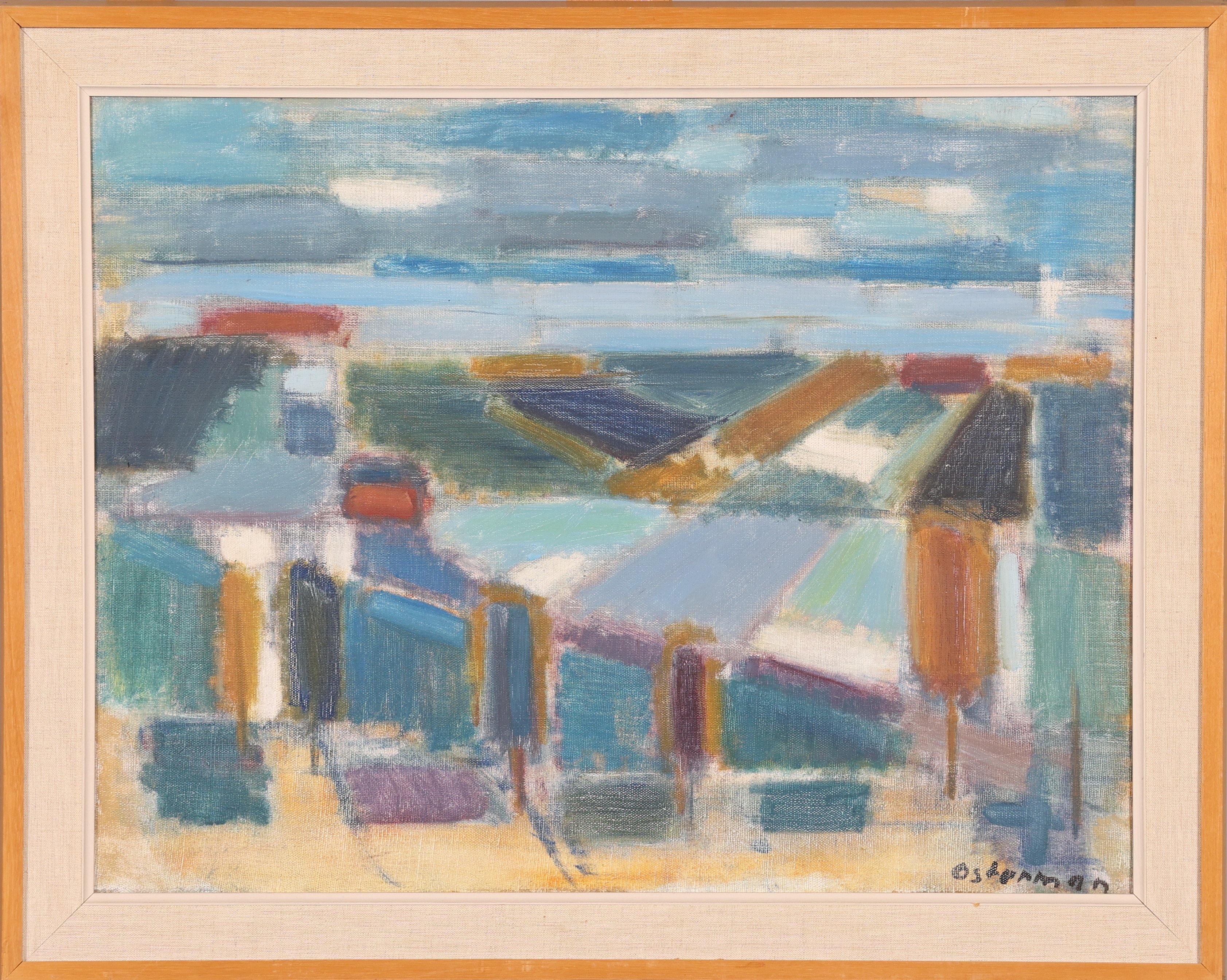 ELVINE OSTERMAN. OLJA PÅ DUK "Tjörn" signerad.