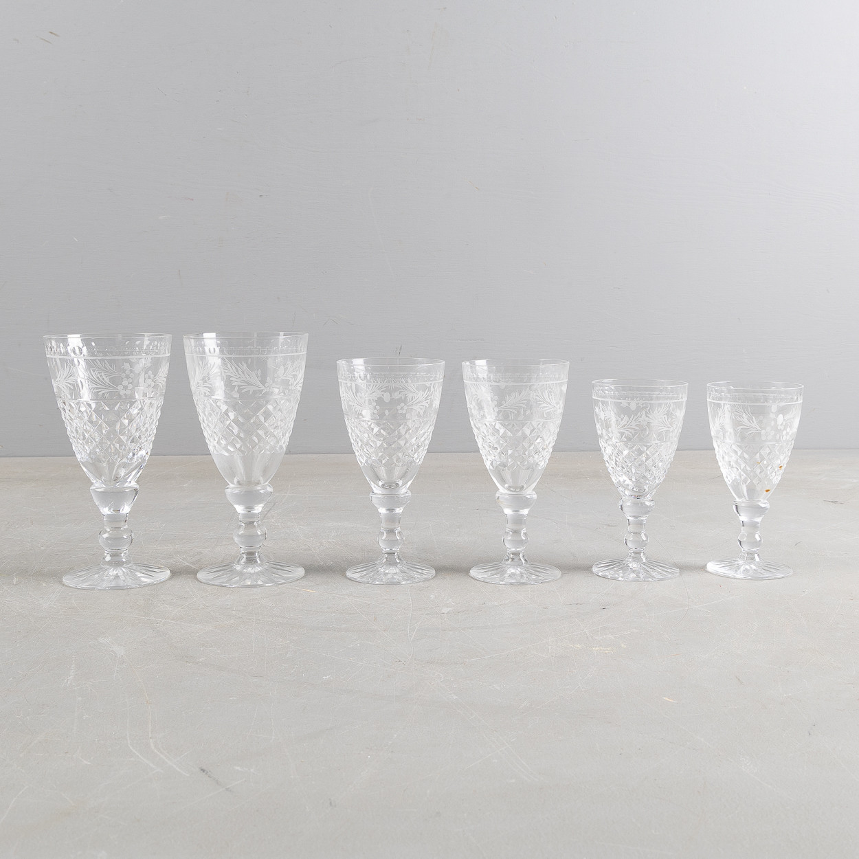 FRITZ KALLENBERG. Glasservis, "Elvira Madigan", 36 delar, Kosta.