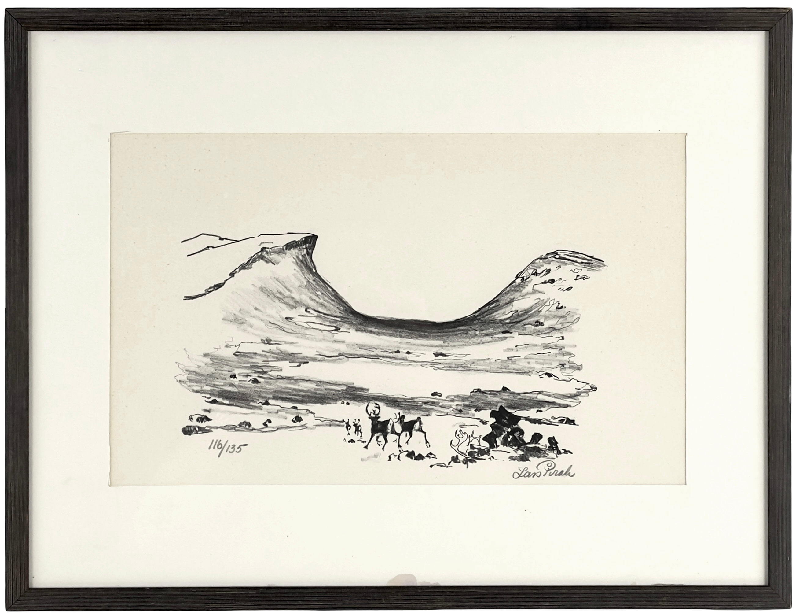 LARS PIRAK. Litografi, "Lapporten", signerad samt numrerad 116/135.