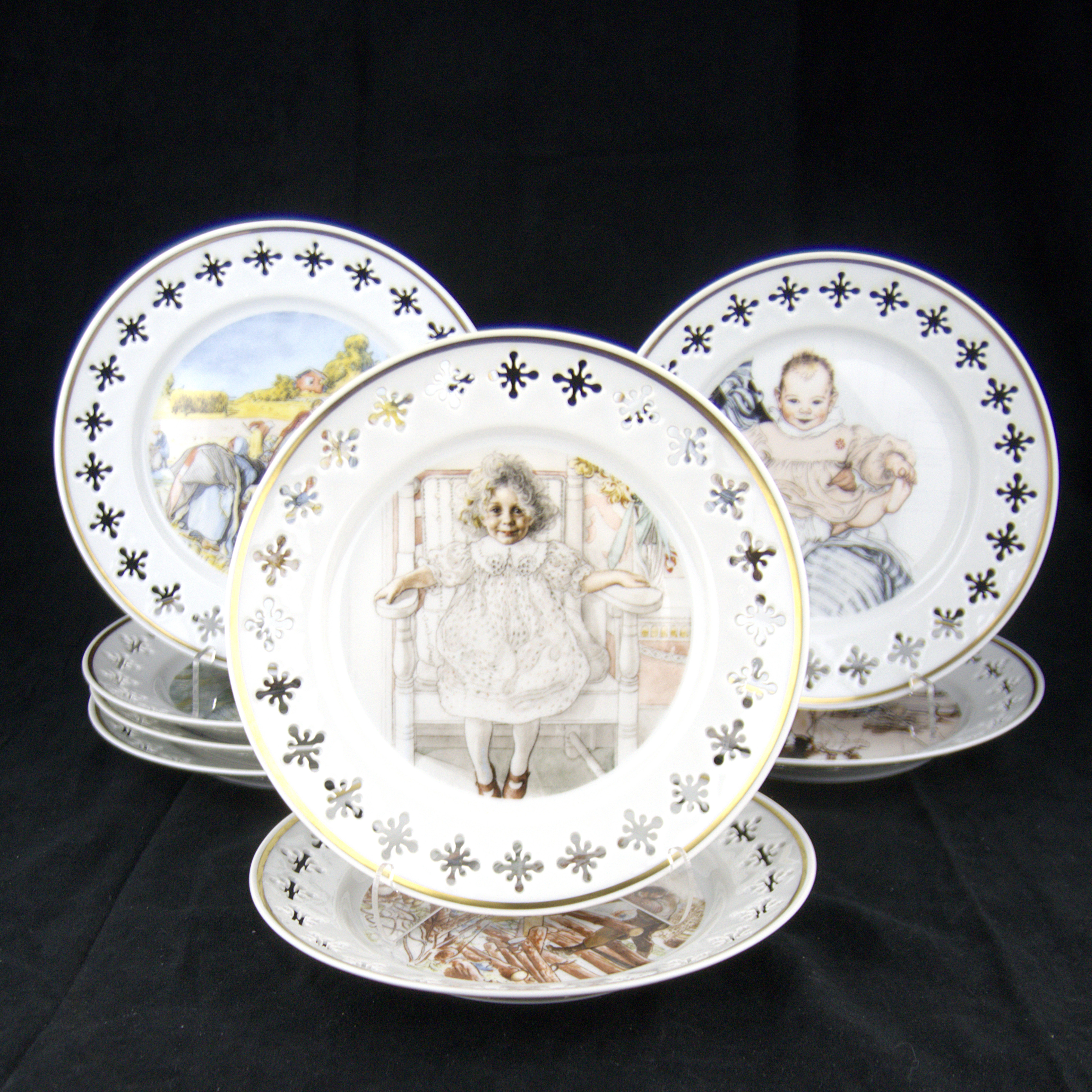 SAMLARTALLRIKAR, 8 st, porslin, Carl Larsson, Bing & Gröndal 1977/78.