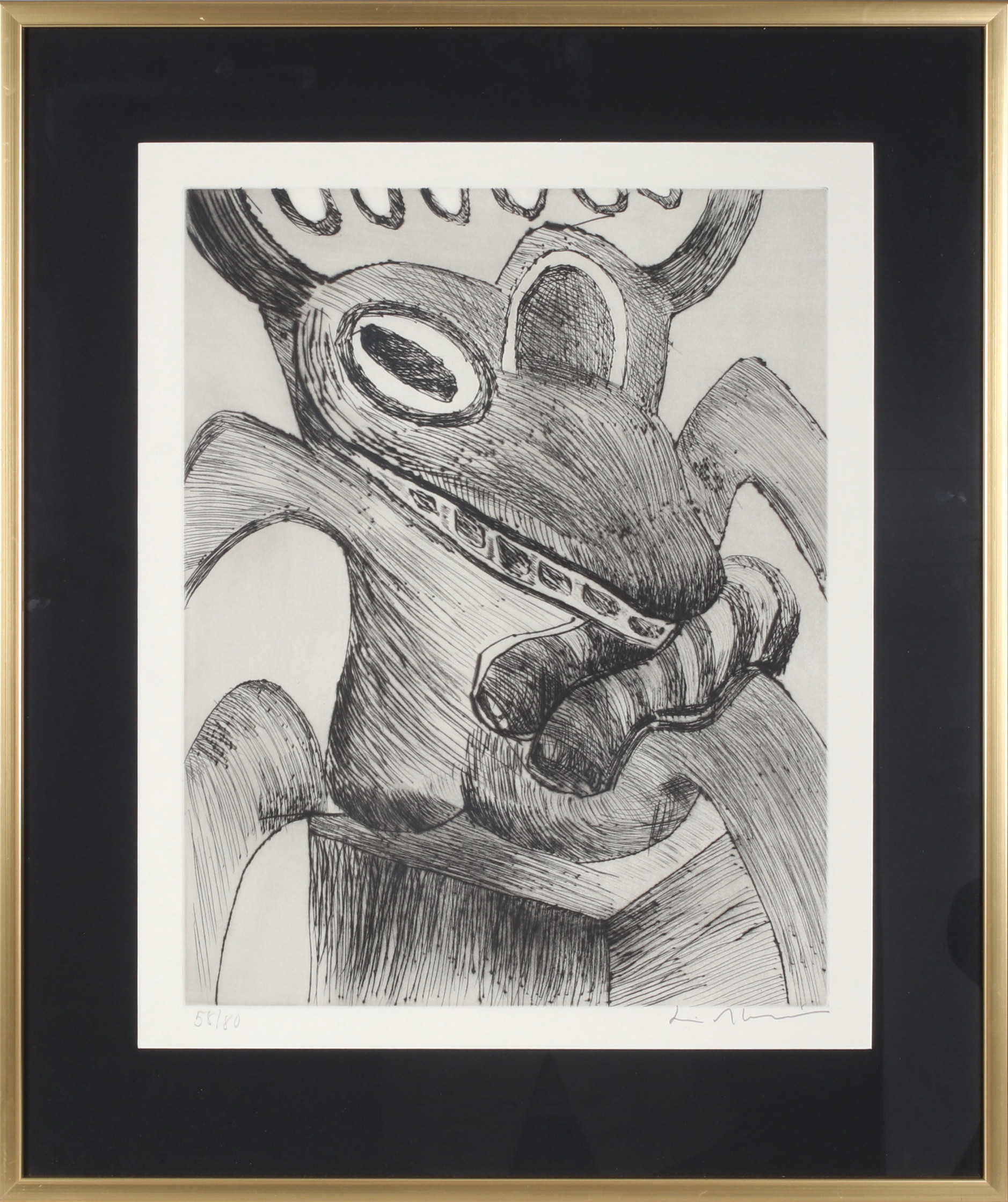 BENGT LINDSTRÖM. Ur serien, "Anges et démons", etsning, signerad och numrerad 58/80.