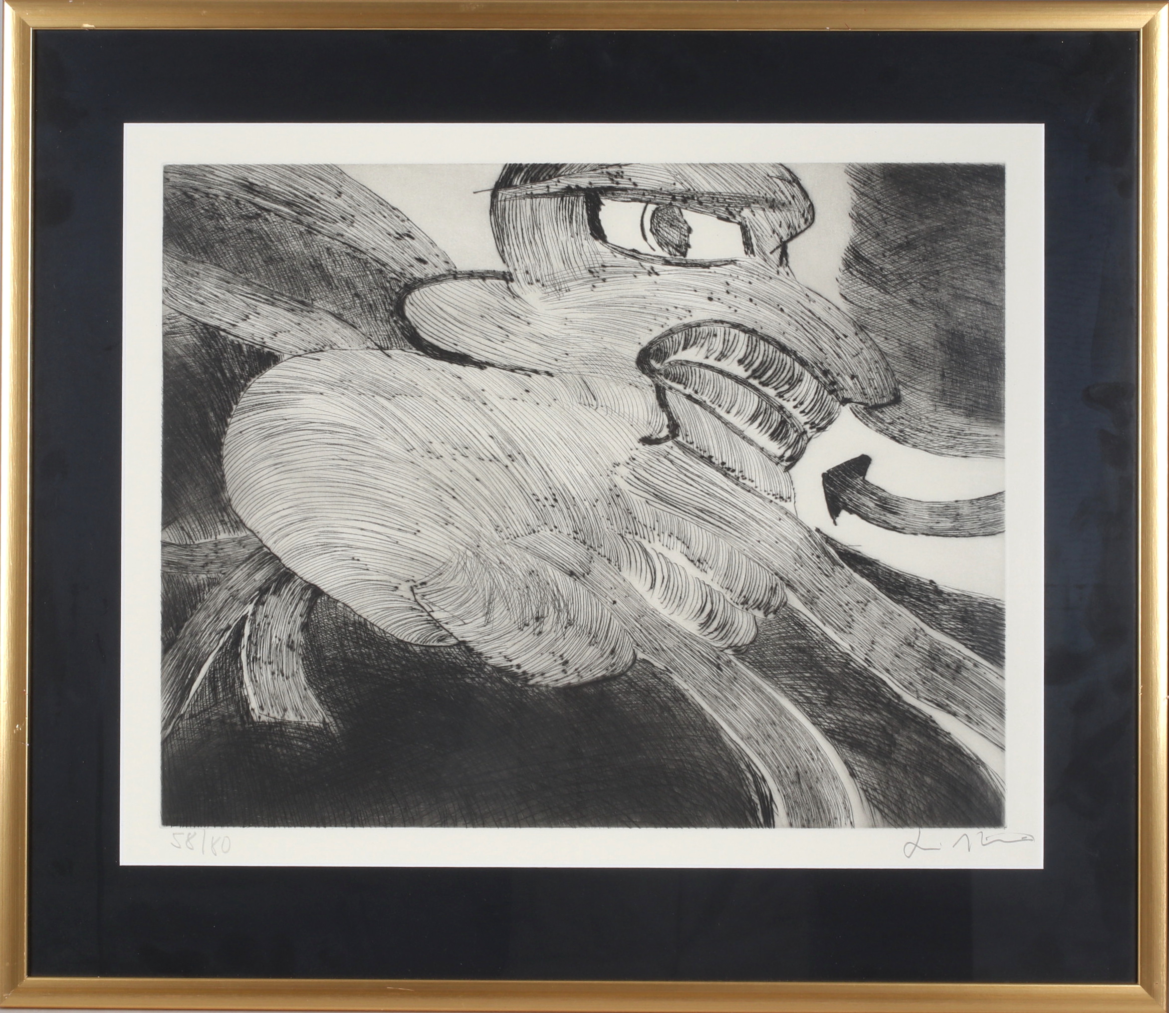 BENGT LINDSTRÖM. Ur serien, "Anges et démons", etsning, signerad och numrerad 58/80.