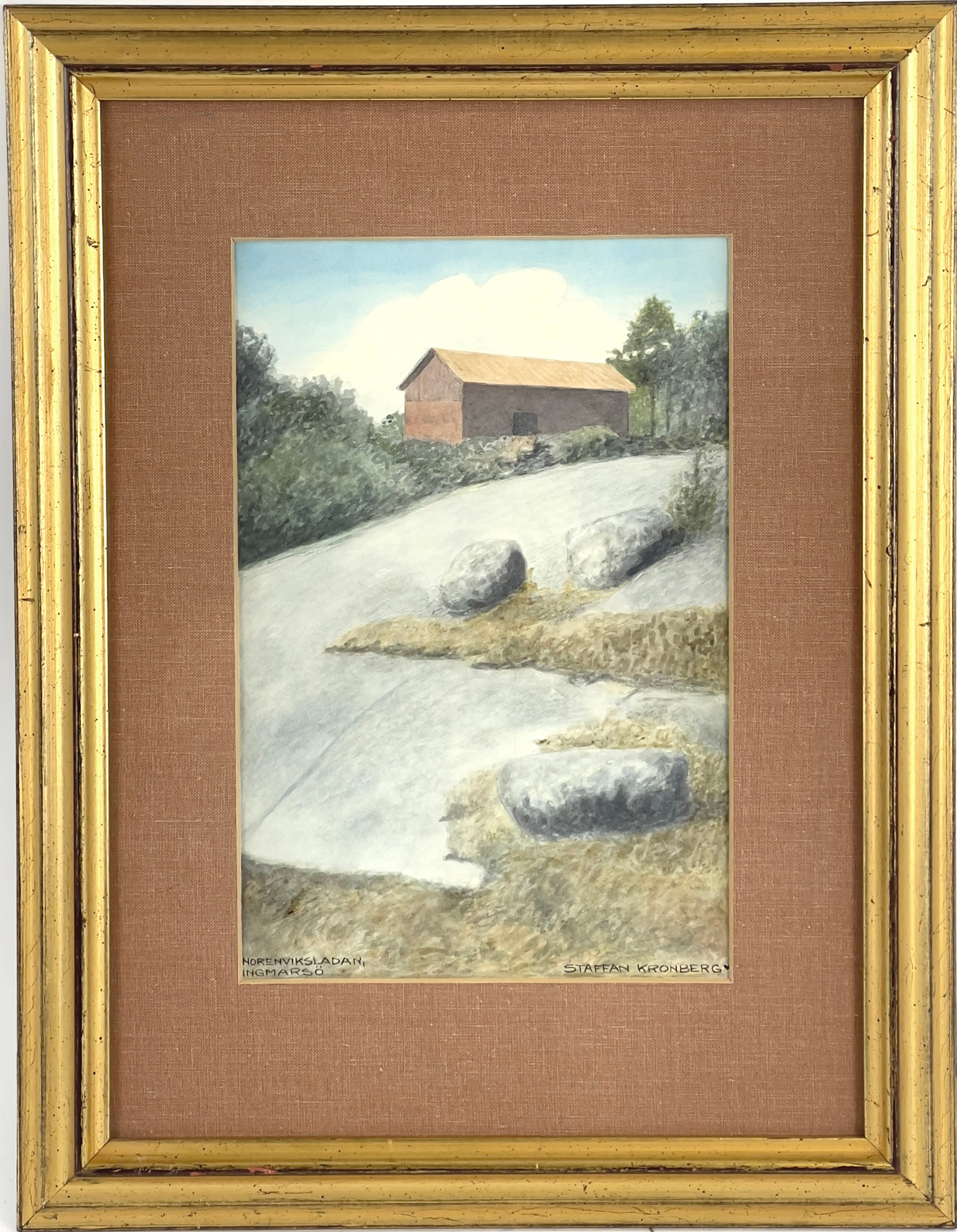 STAFFAN KRONBERG (1902 - 1984), akvarell, "Norenviksladan, Ingmarsö", signerad.