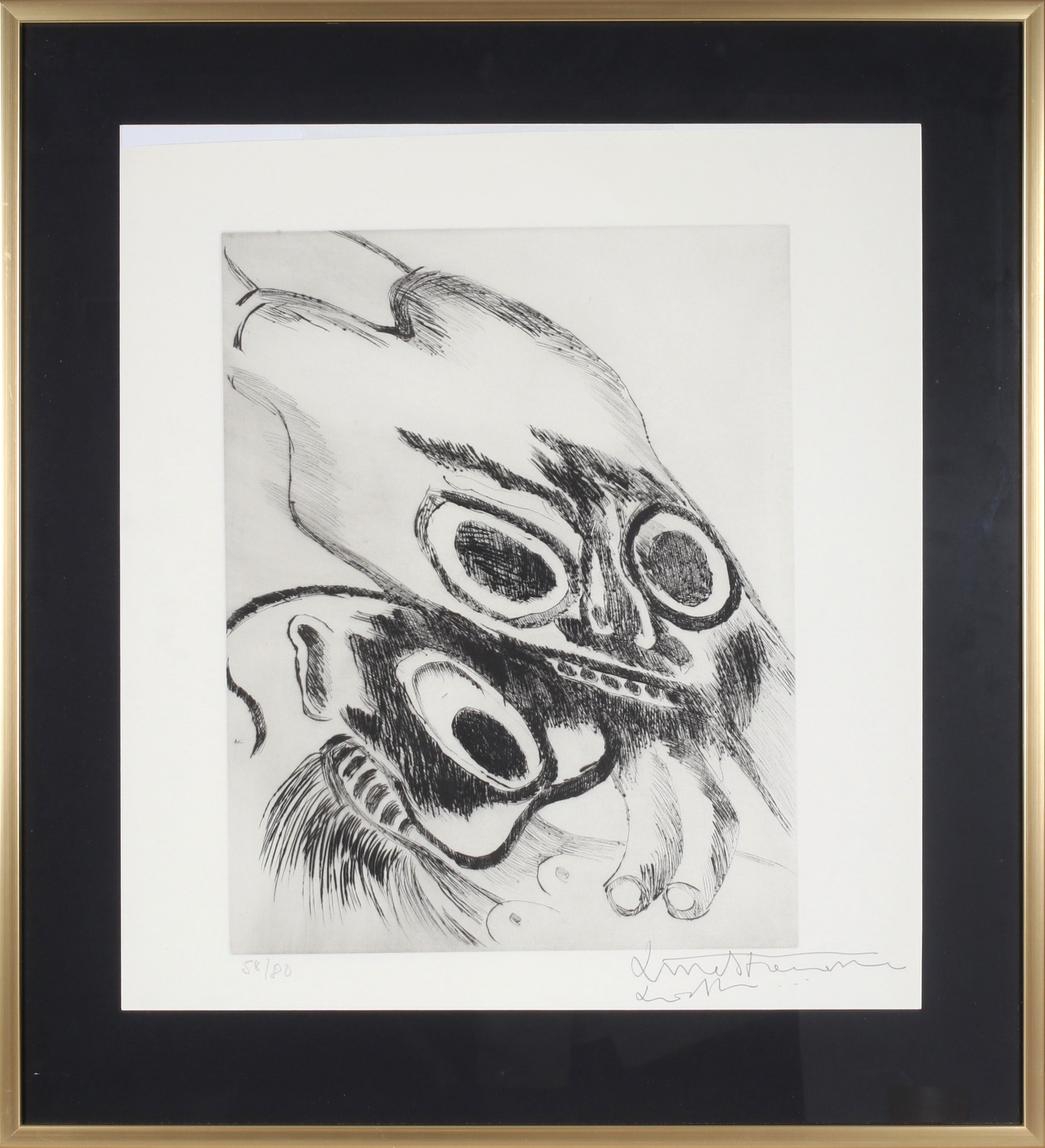 BENGT LINDSTRÖM. Ur serien, "Anges et démons", etsning, signerad och numrerad 58/80.