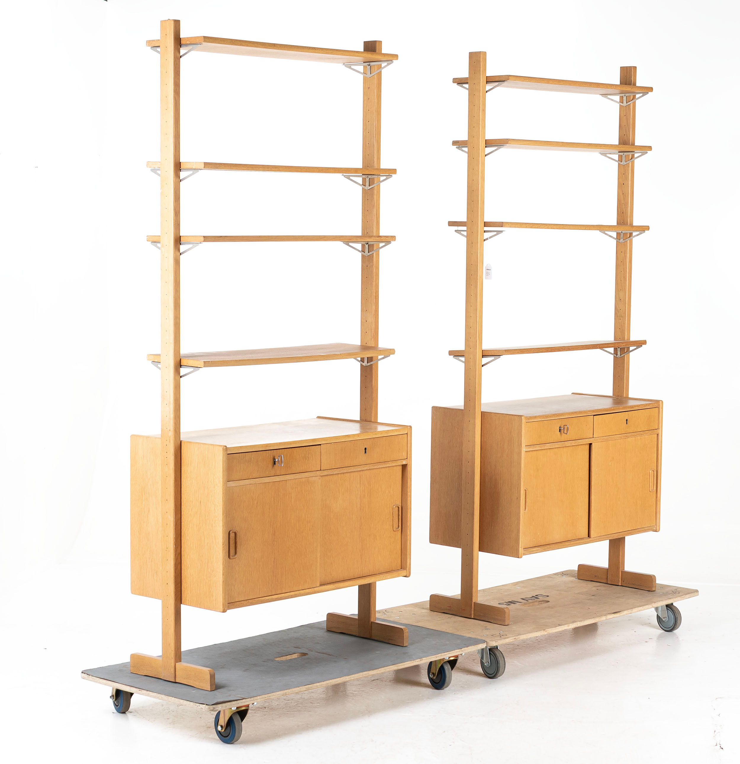 BOKHYLLA, 2 sektioner, ek, "Contur", Ikea, 1960-tal.