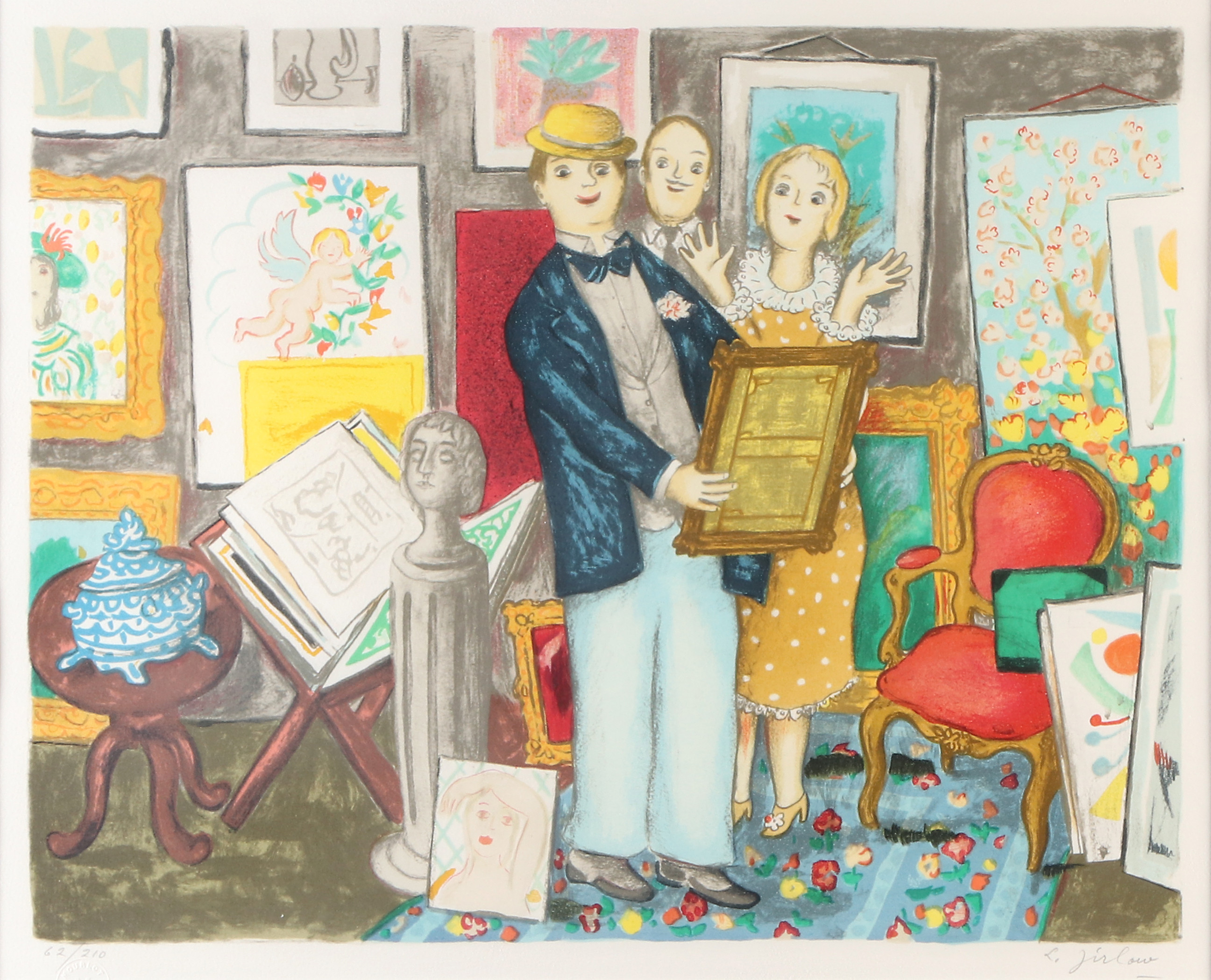 LENNART JIRLOW. Litografi, 62/210. Konstsamlaren. Signerad.