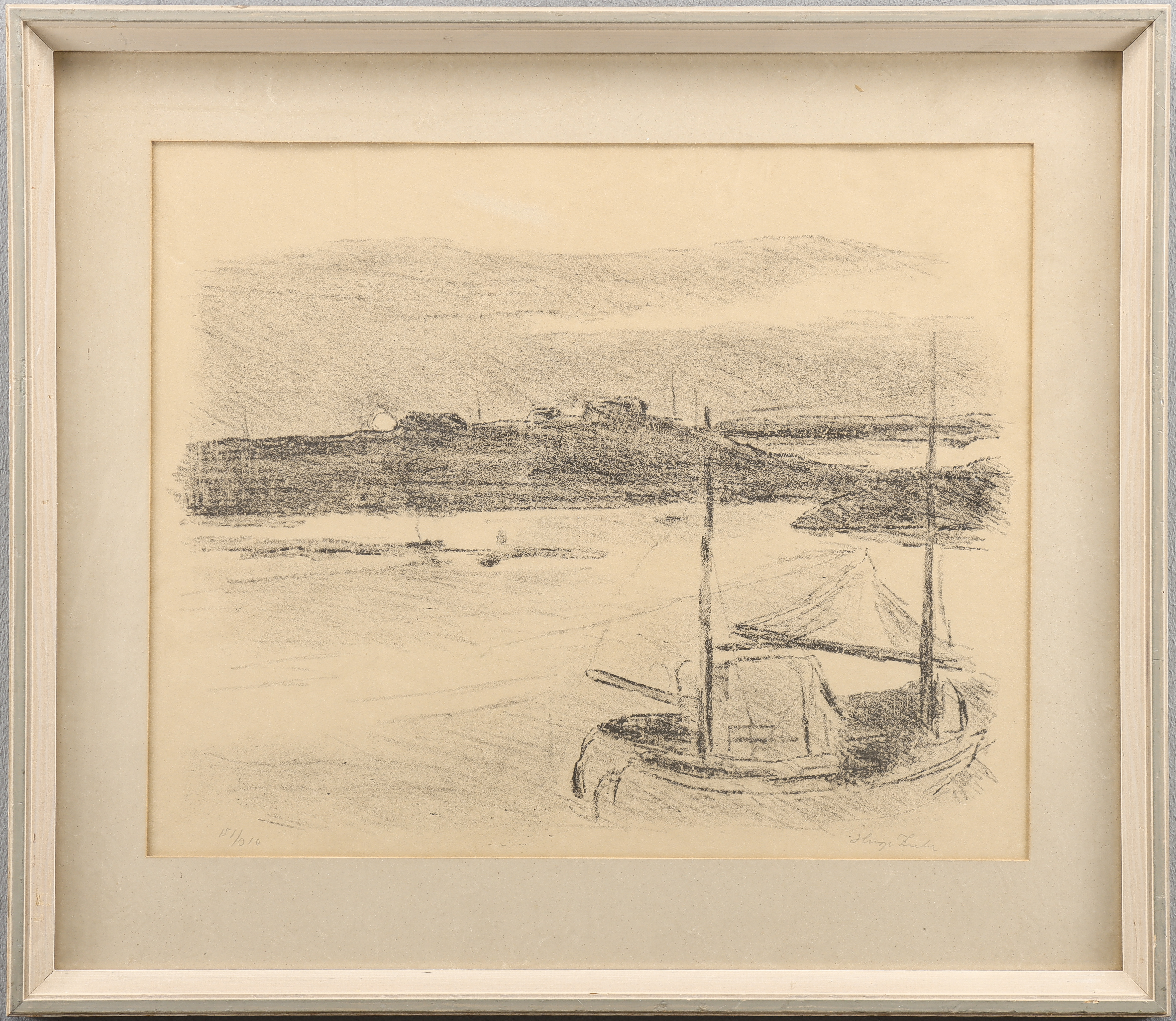 HUGO ZUHR. Litografi 151/310, signerad.