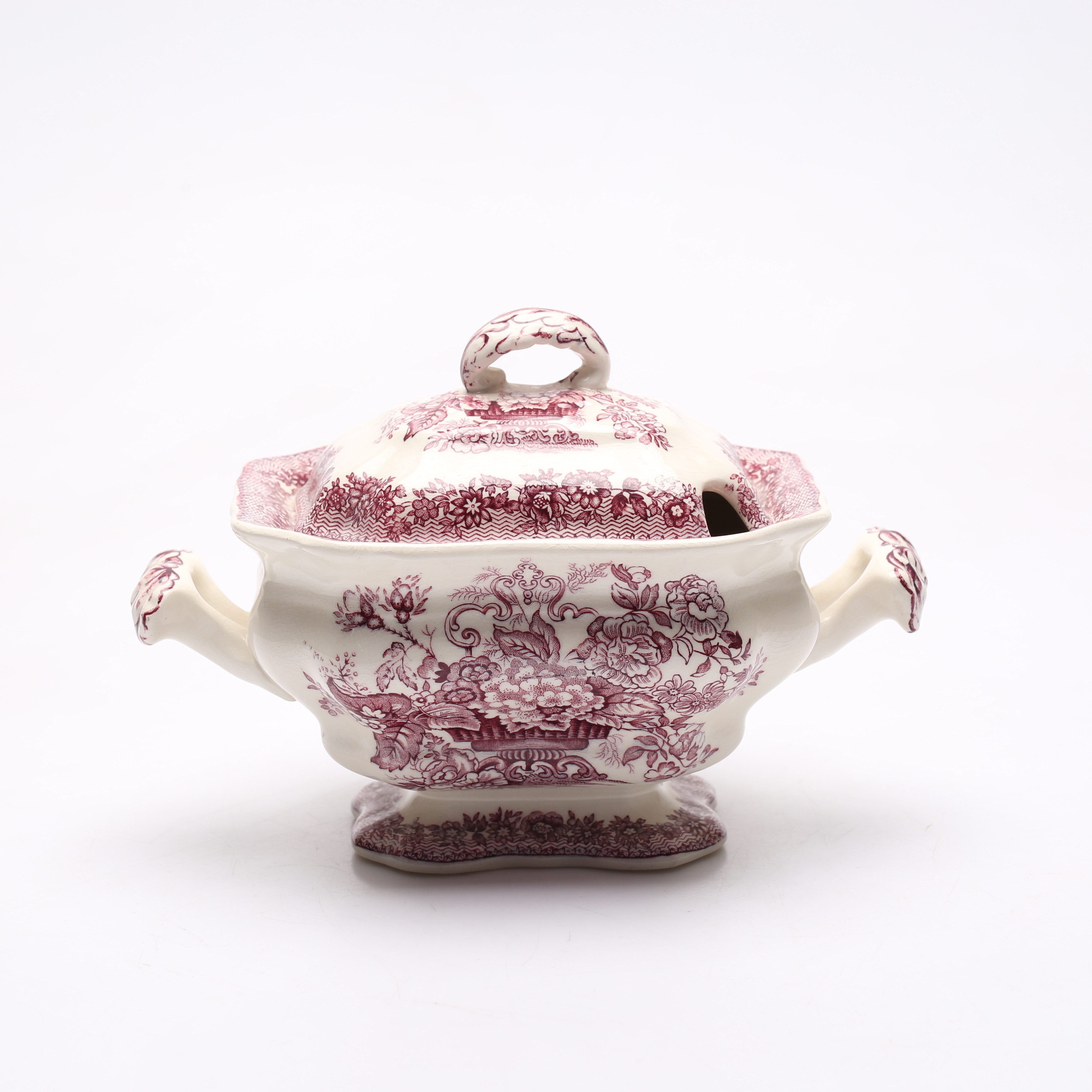 TERRIN, med lock, keramik, "Ascot", Mason's, England, 18/1900-tal.