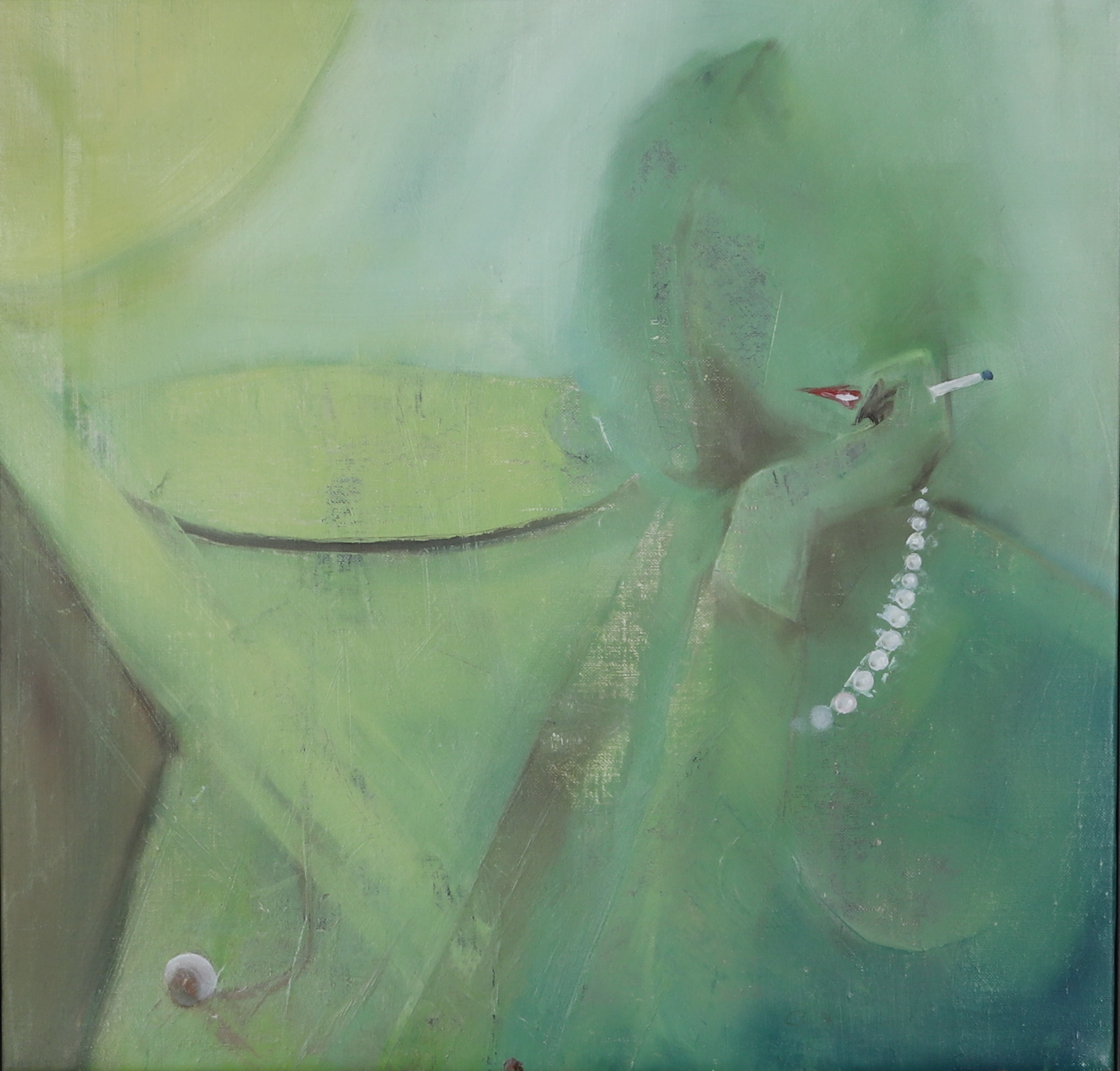 ANDERS SAMUELSSON. "Cigarette girl" olja på duk, osignerad.