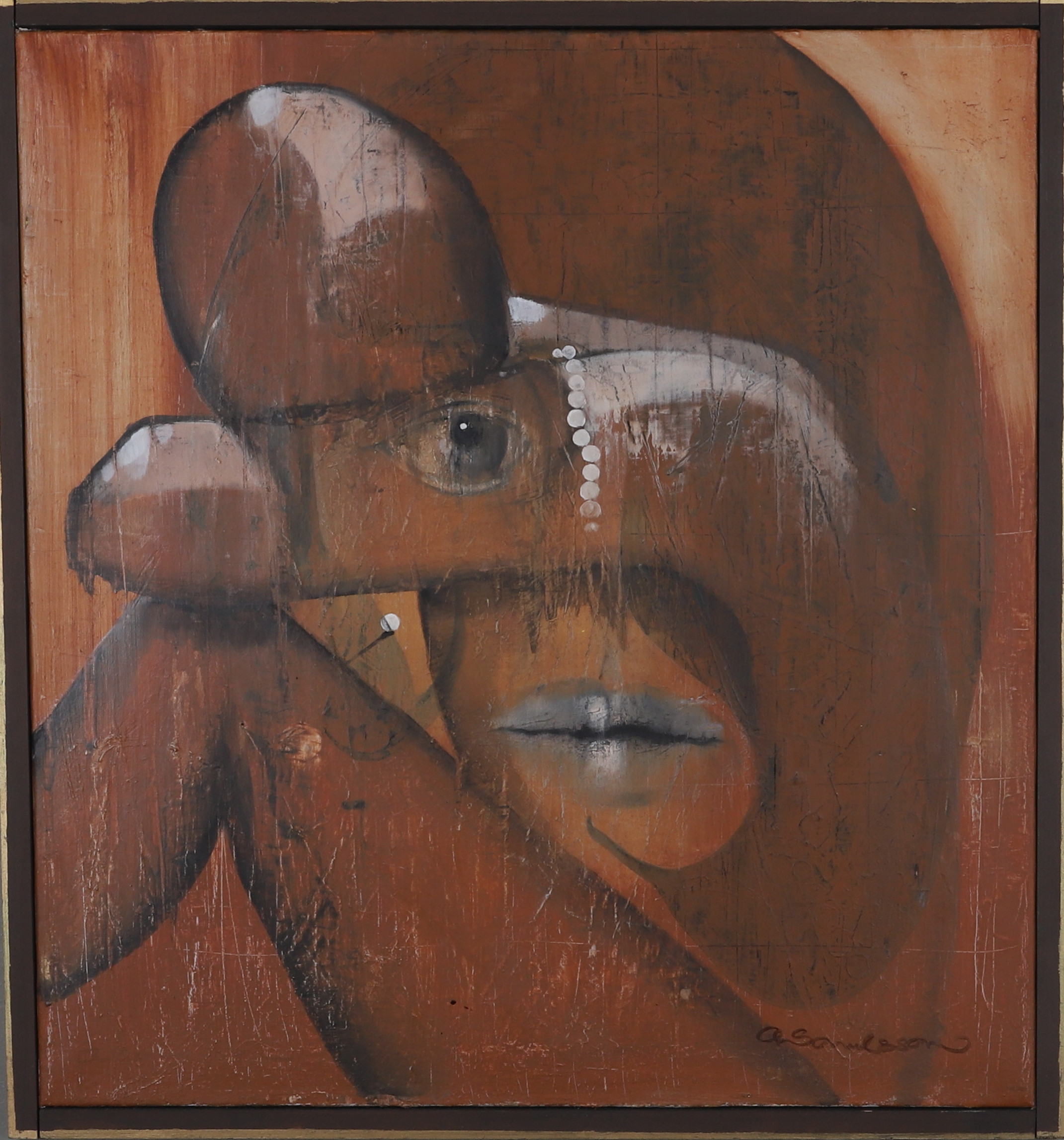 ANDERS SAMUELSSON. "The Eye" olja på duk, signerad.