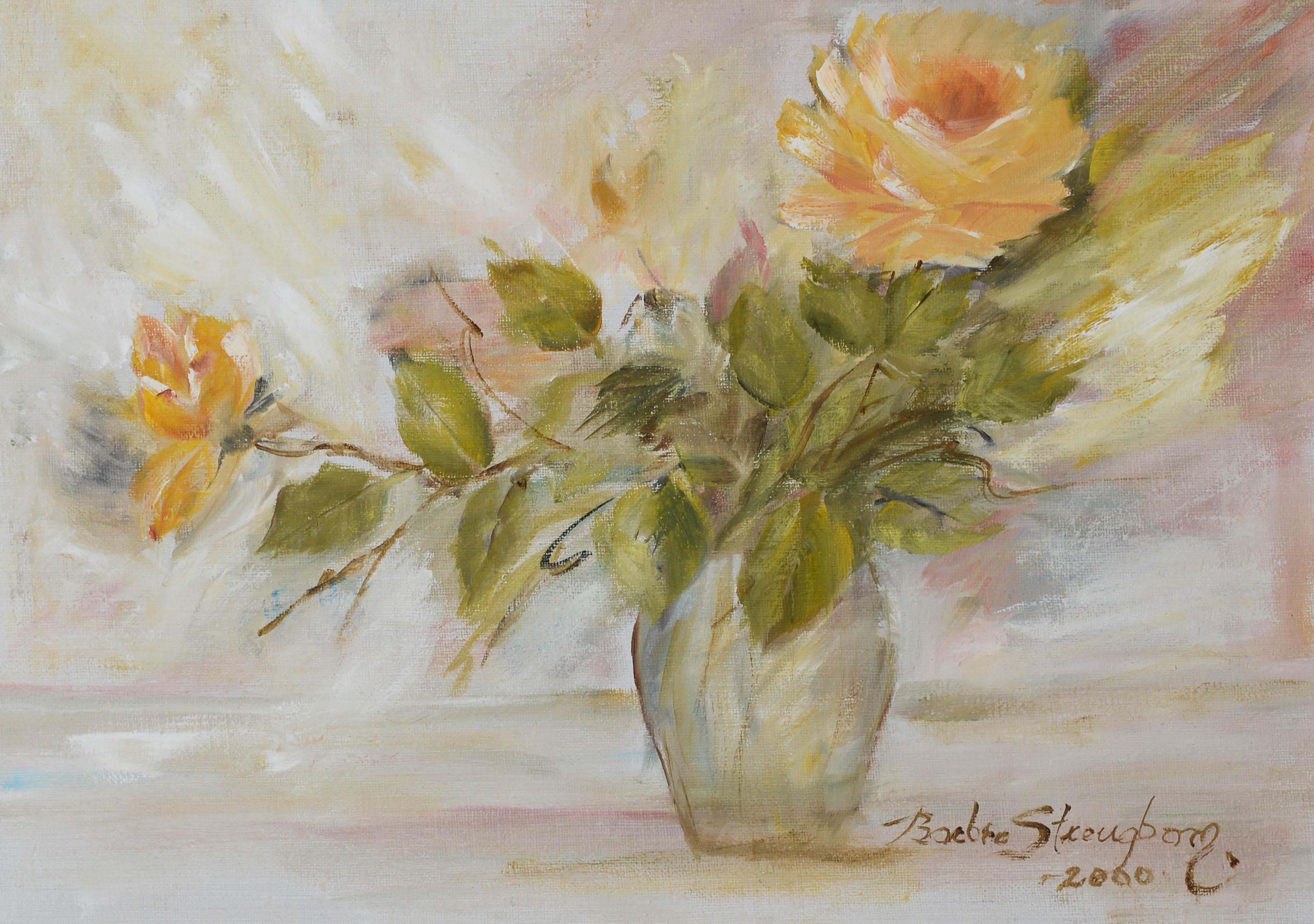 BARBRO STRENGBOM. Blomsterstilleben, olja på duk, signerad samt daterad 2000.
