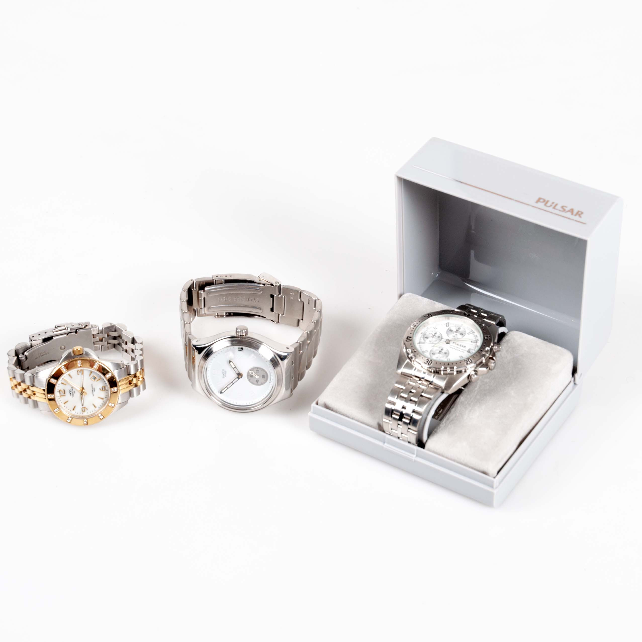 ARMBANDSUR, 3 st, Pulsar, Tidéna samt Swatch.