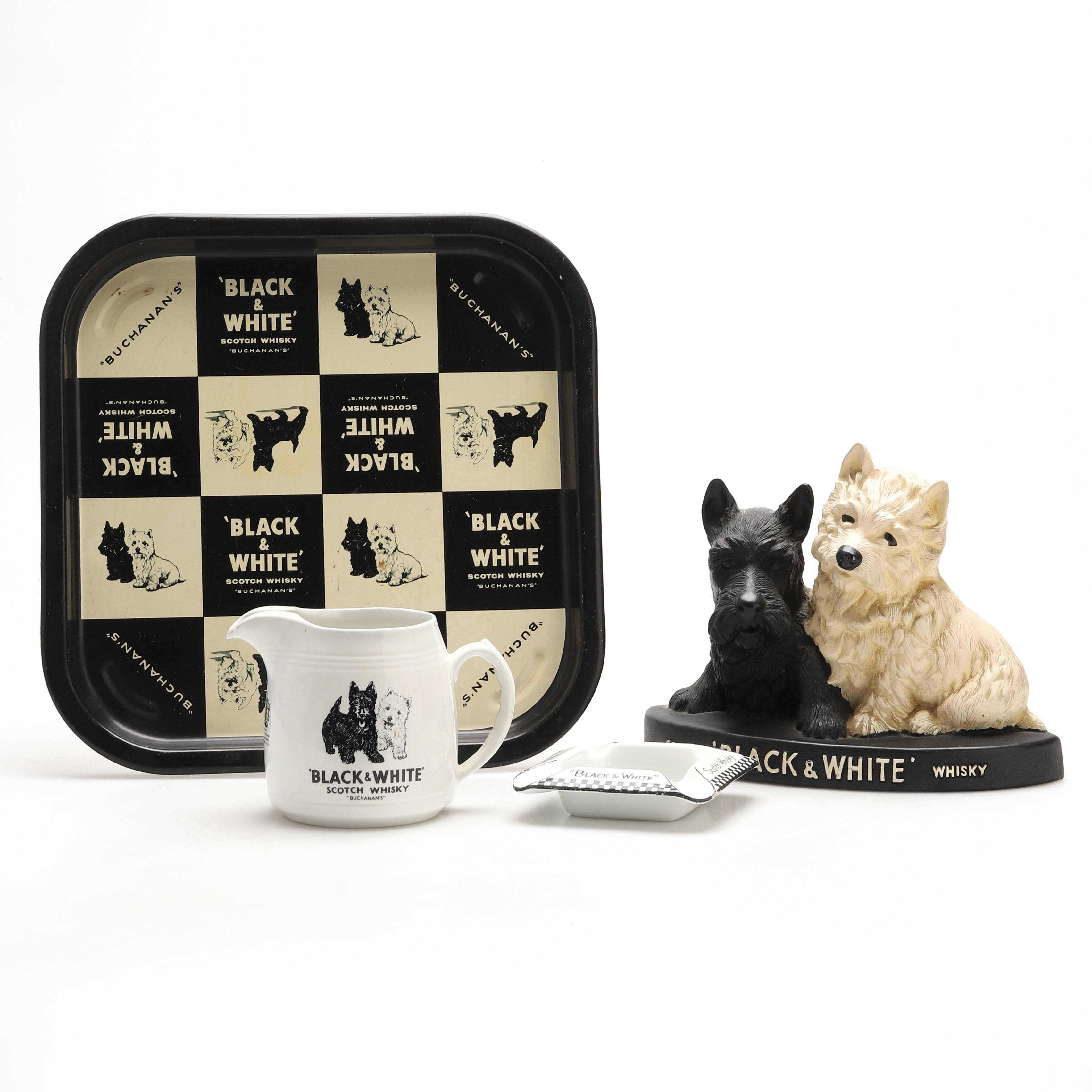 BLACK & WHITE SCOTCH WHISKY, reklam, 4 delar, 1900-talets andra hälft.