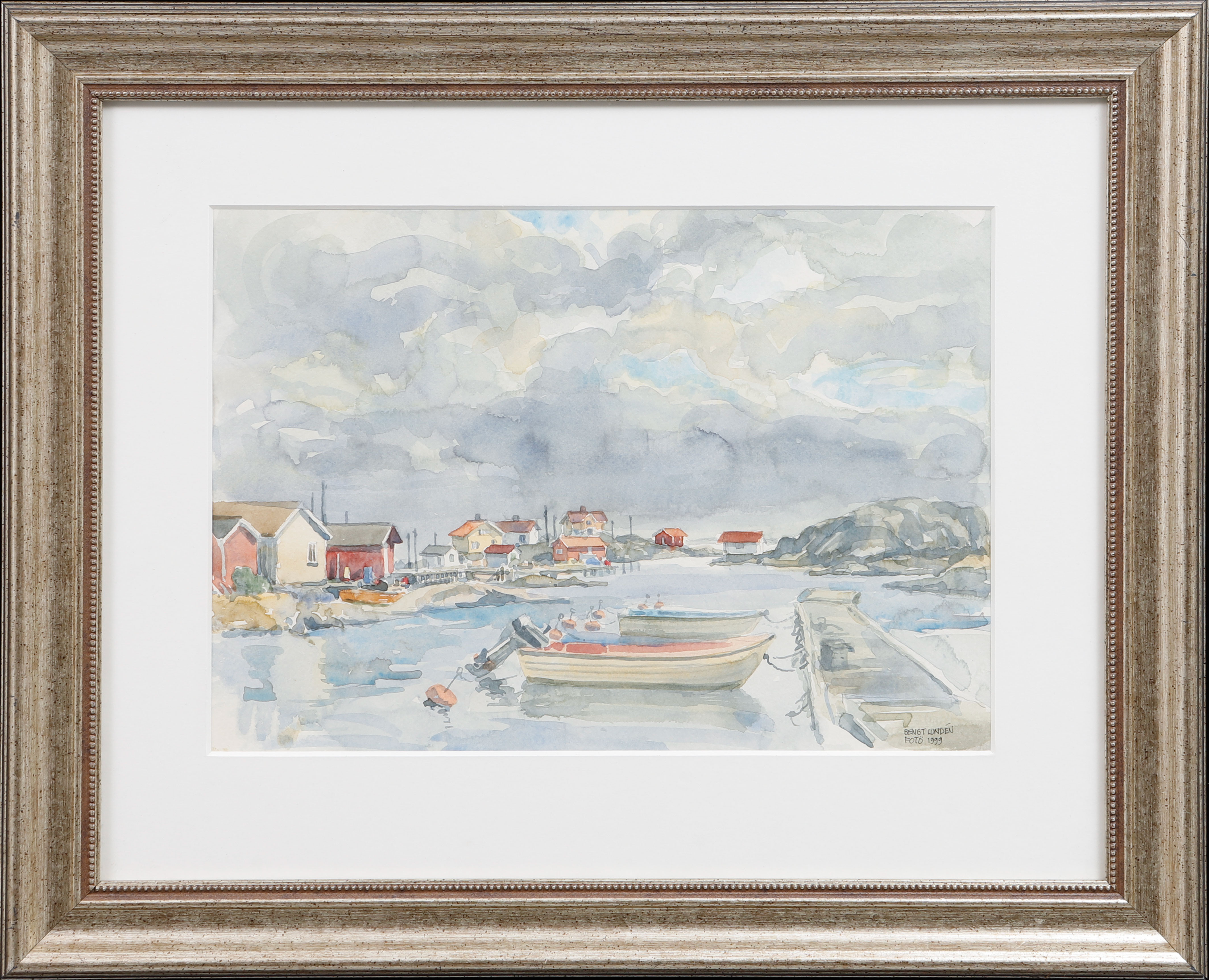 BENGT LUNDÉN. "Fotö 1999", akvarell, signerad.