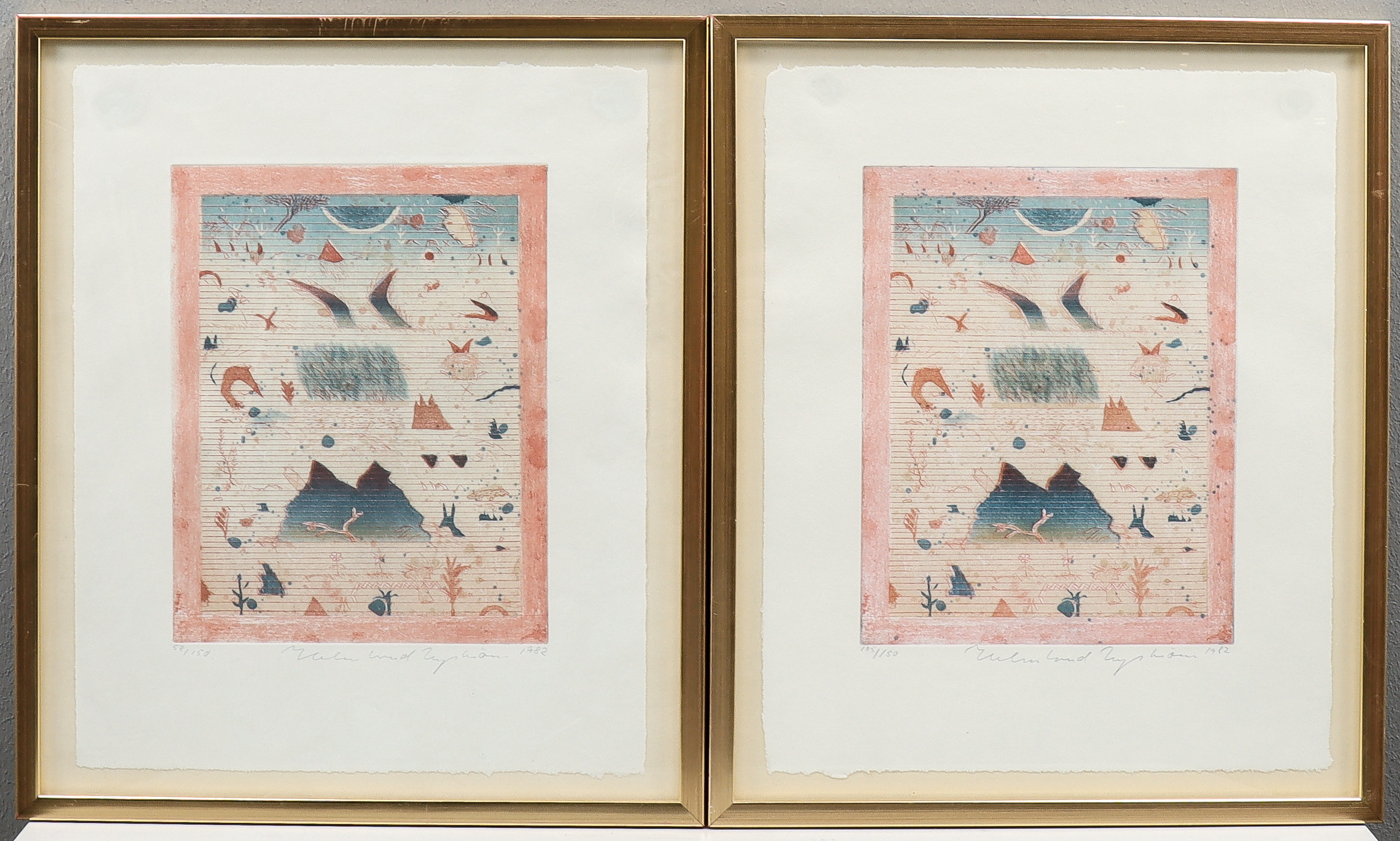 HELMTRUD NYSTRÖM. Litografier 2 stycken, signerade.