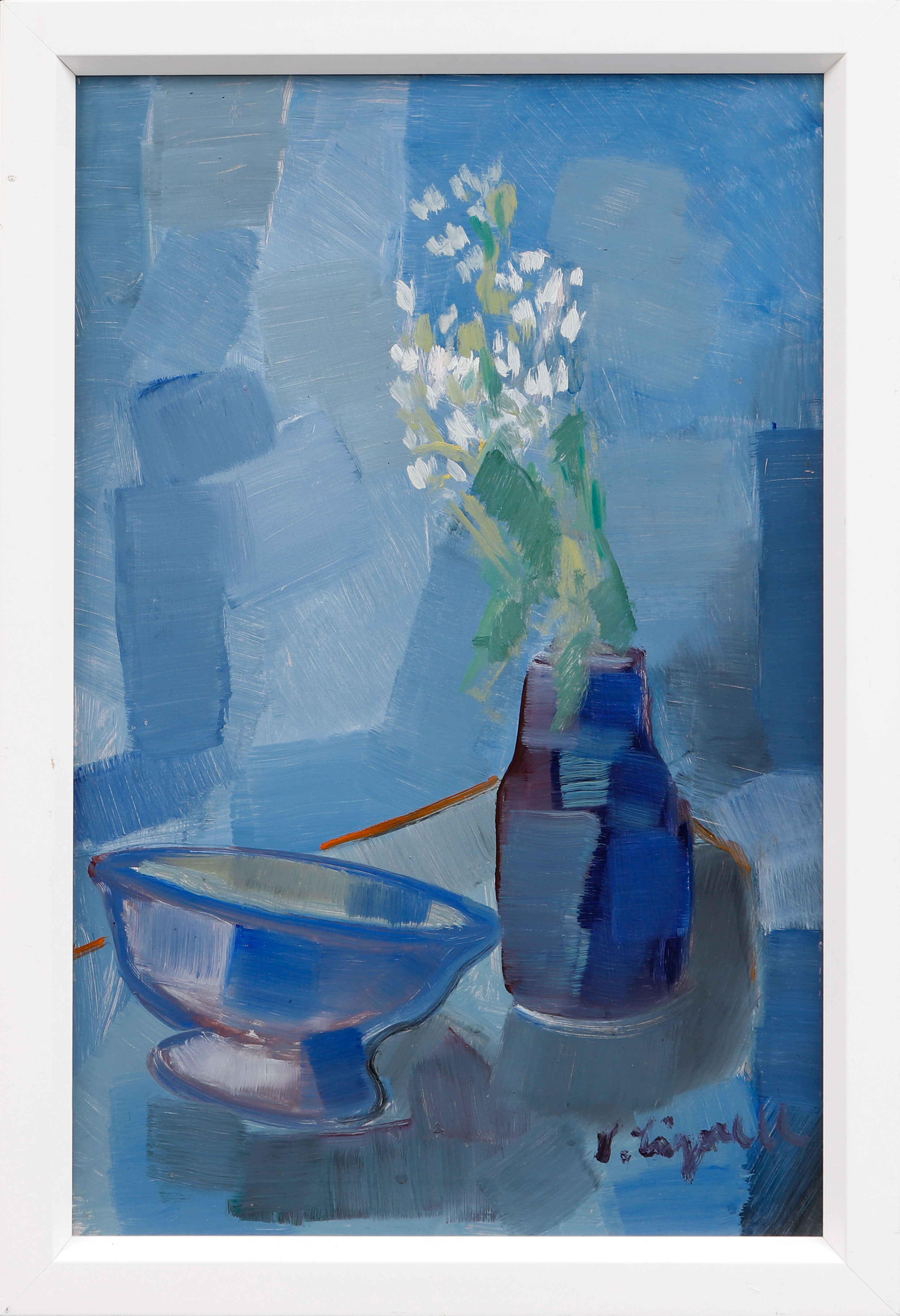 SVEN LIGNELL. "Mandelblom", olja på pannå, signerad.