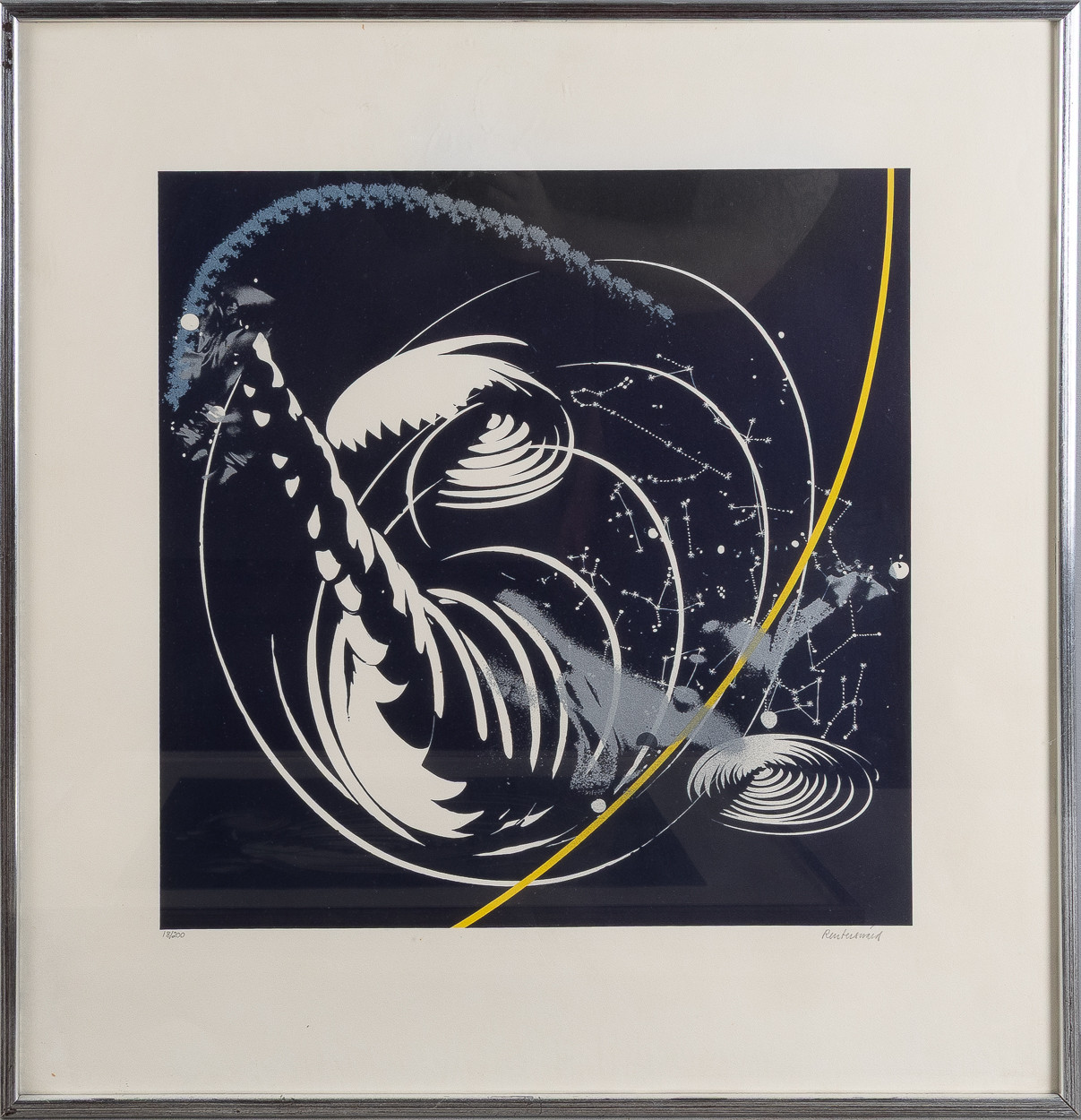 CARL FREDRIK REUTERSWÄRD. Galaxer, färglitografier, 4 stycken.