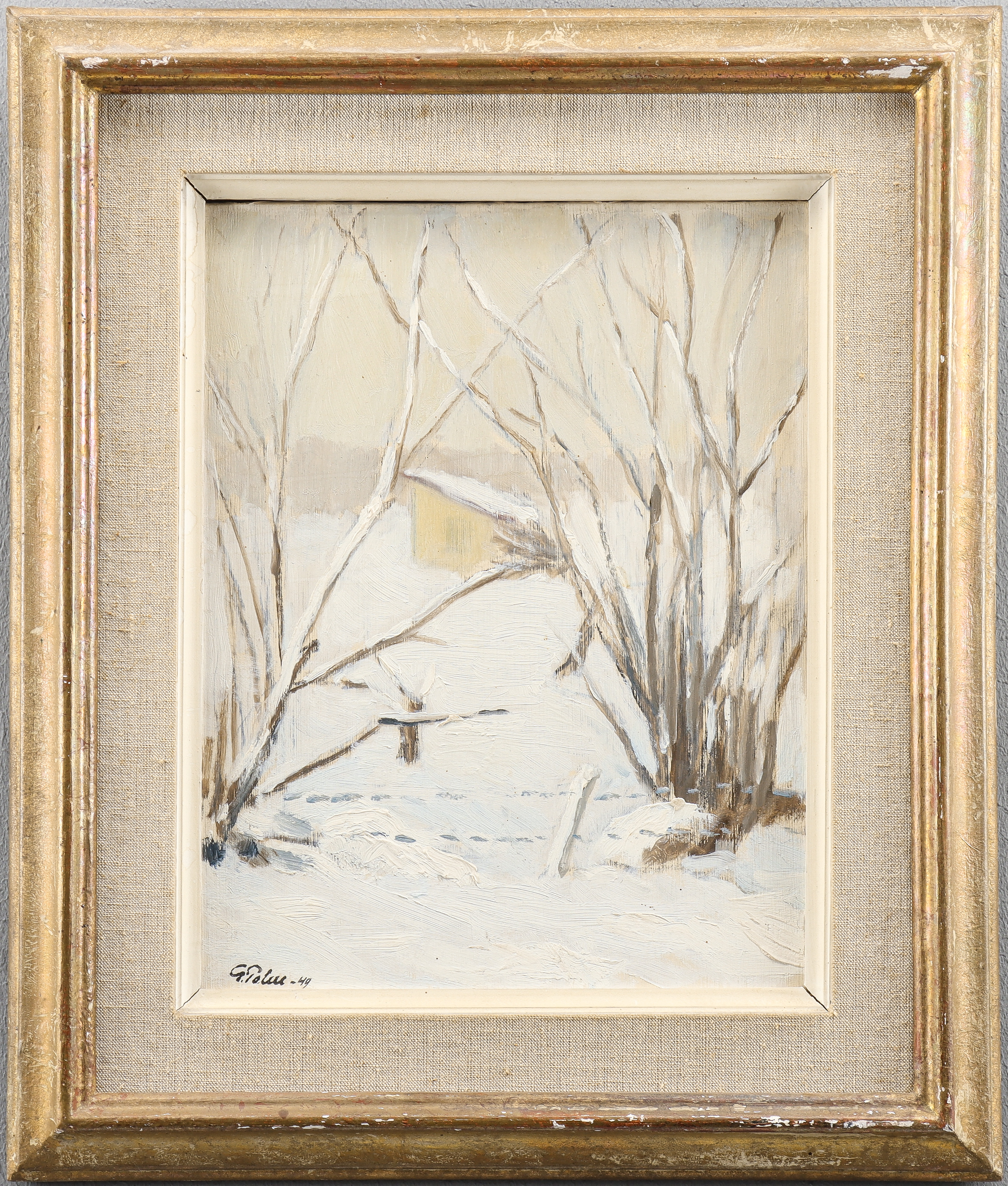 GUNNAR PALM. Olja på pannå, signerad -49.