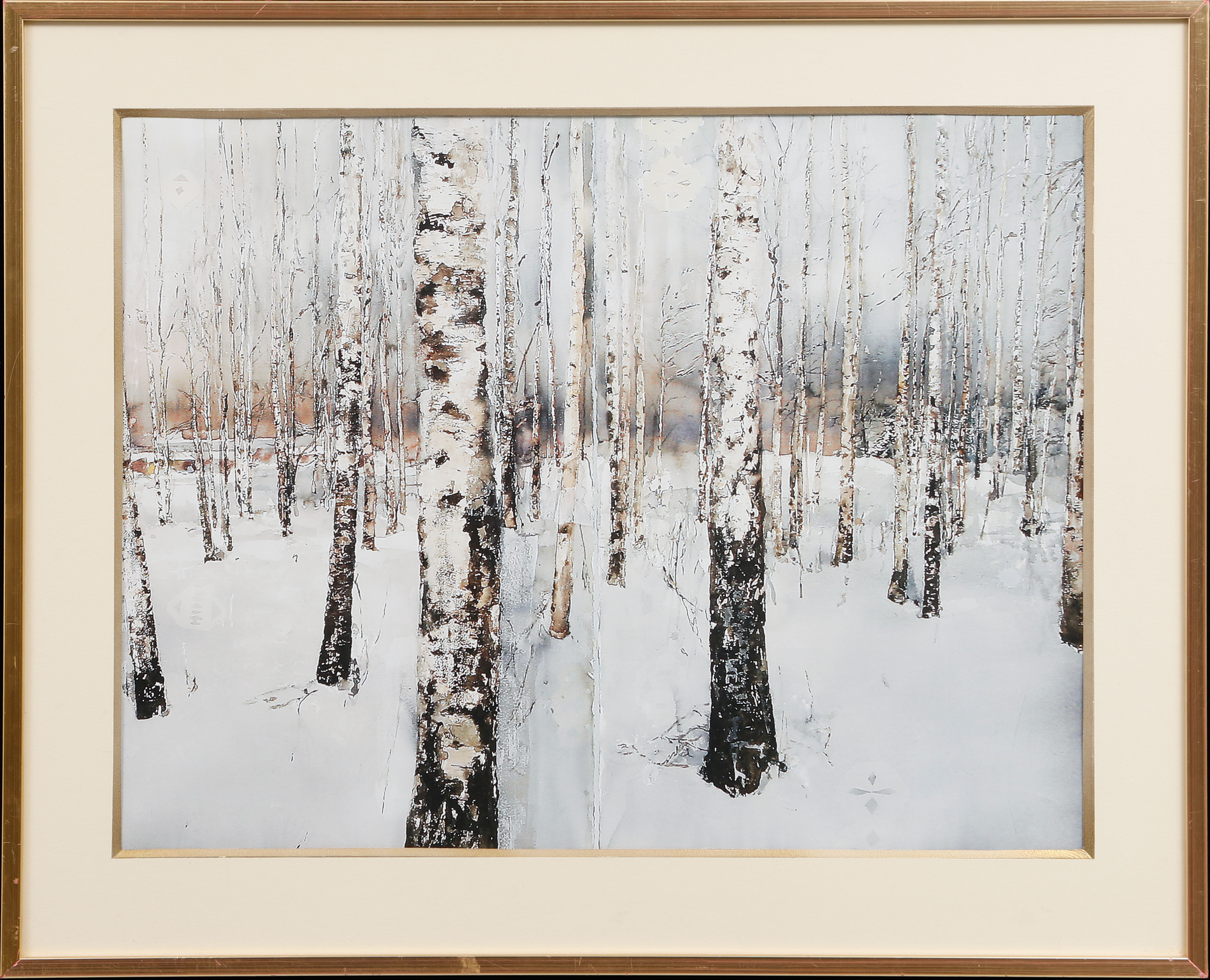 REPRODUKTIONSTRYCK, björkar, Lars Lerin.