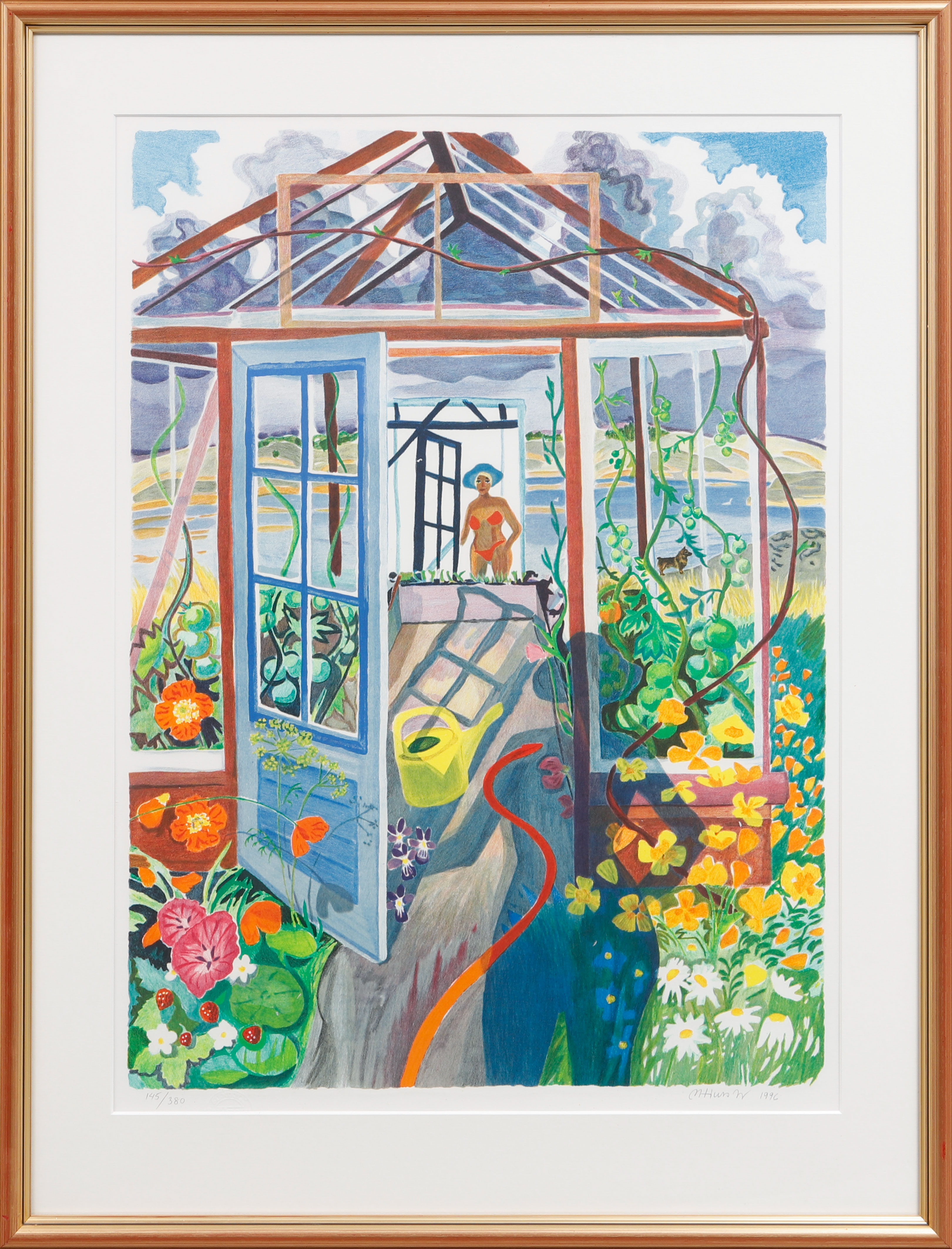 MONA HUSS WALIN. "Hallå-vem där?", färglitografi, signerad och numrerad 145/380.