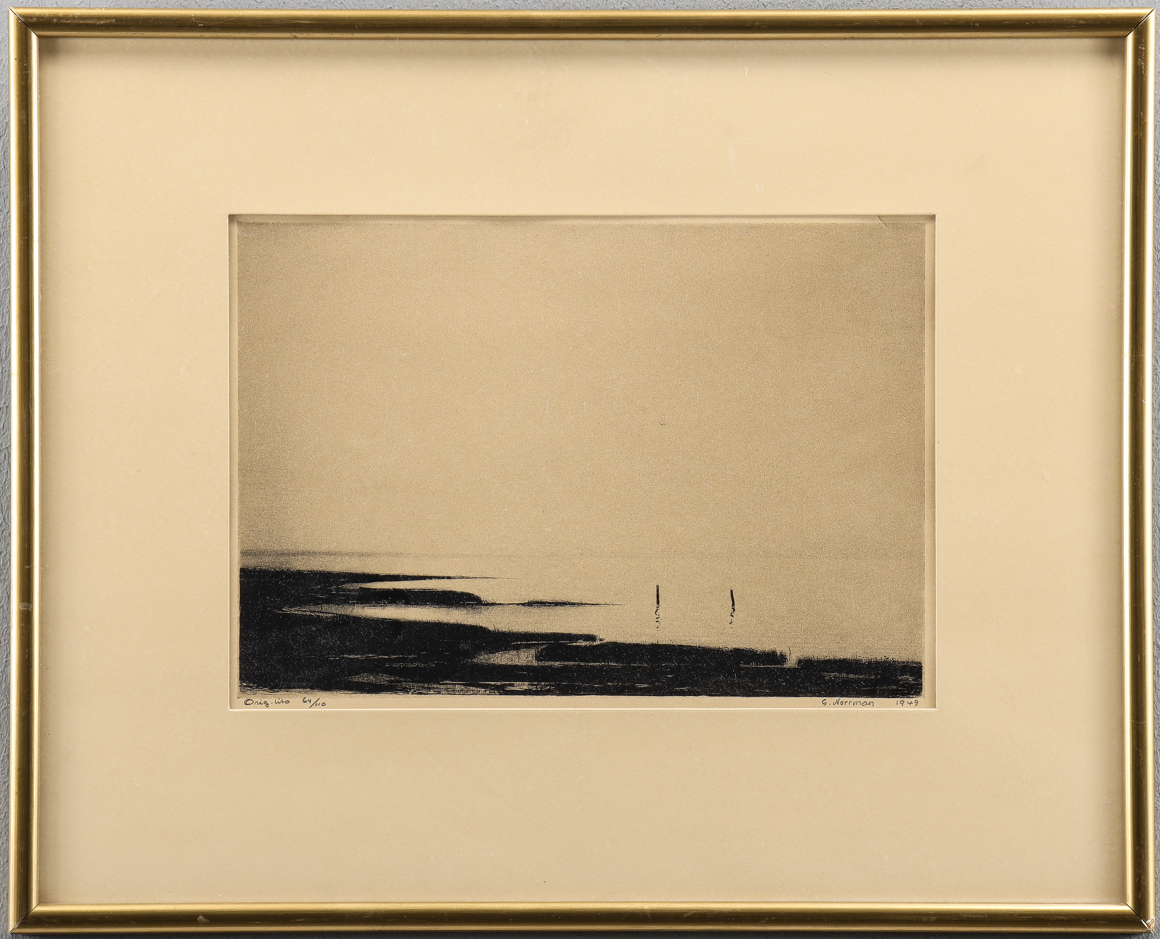 GUNNAR NORRMAN. Litografi 64/110, signerad 1949.