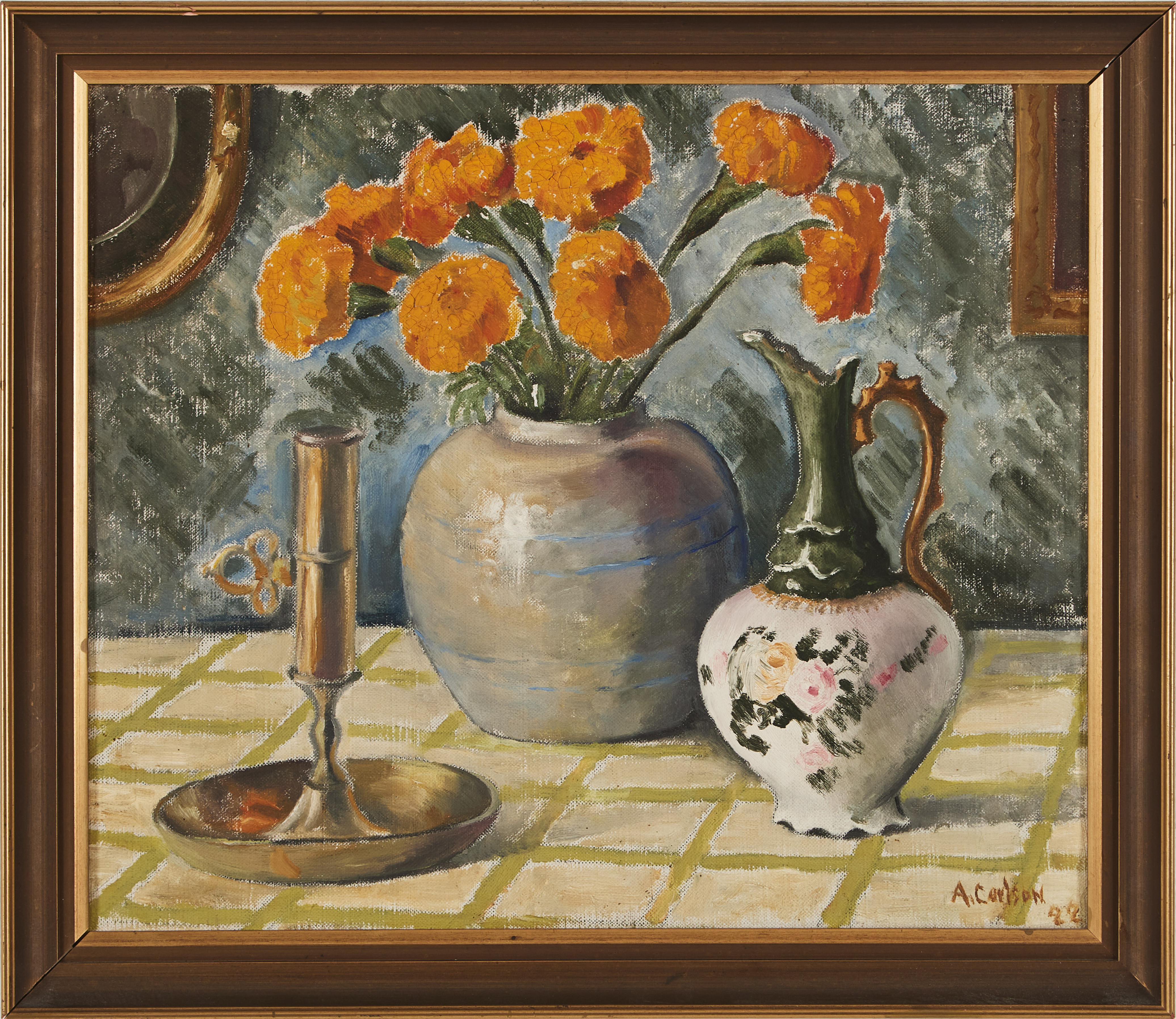 ARVID CARLSON. Stilleben, signerad och daterad 1922, olja på duk.