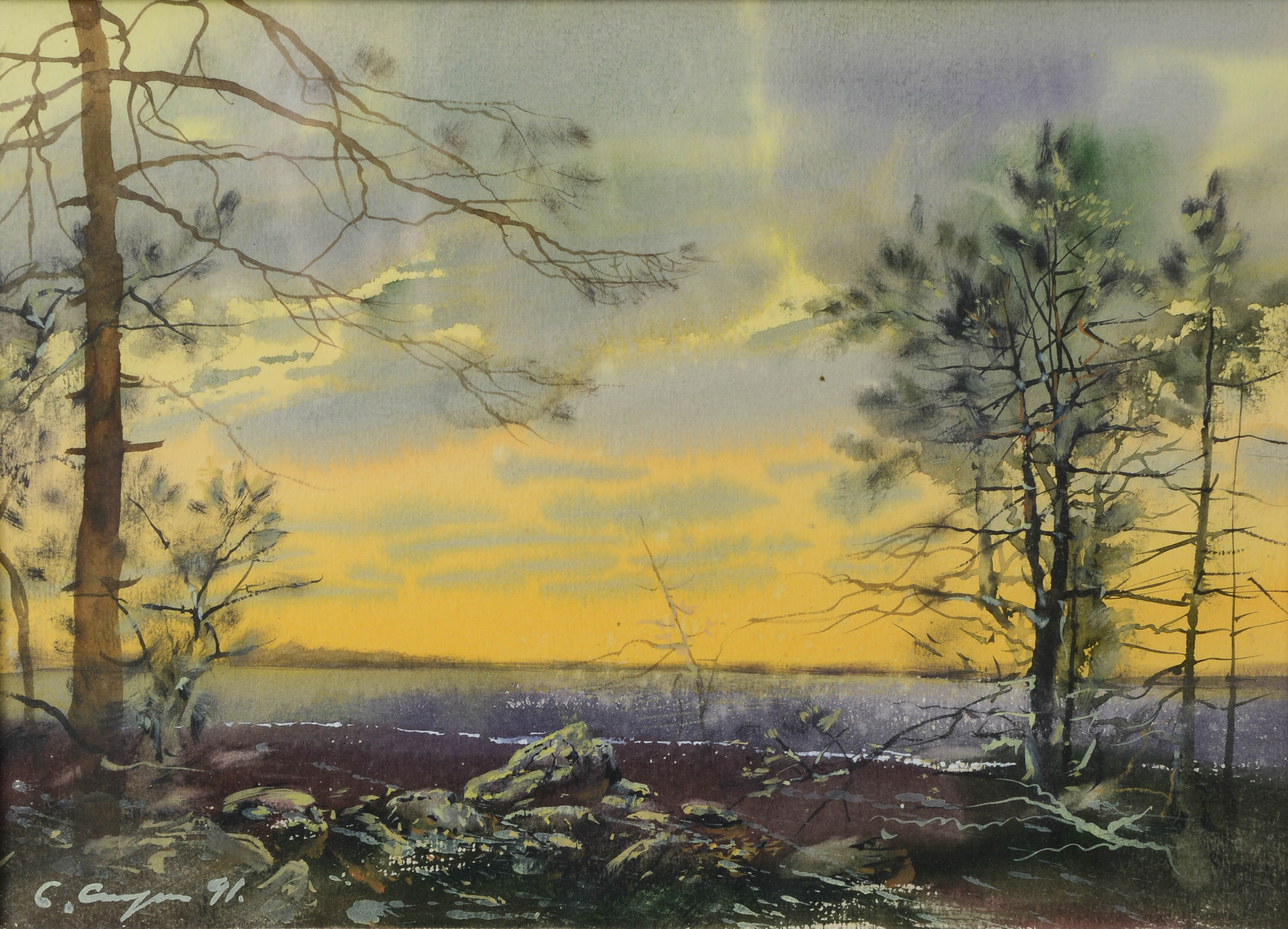 SERGEY VIKTOROVICH STUKALIN. Kustmotiv, akvarell, signerad samt daterad 91.