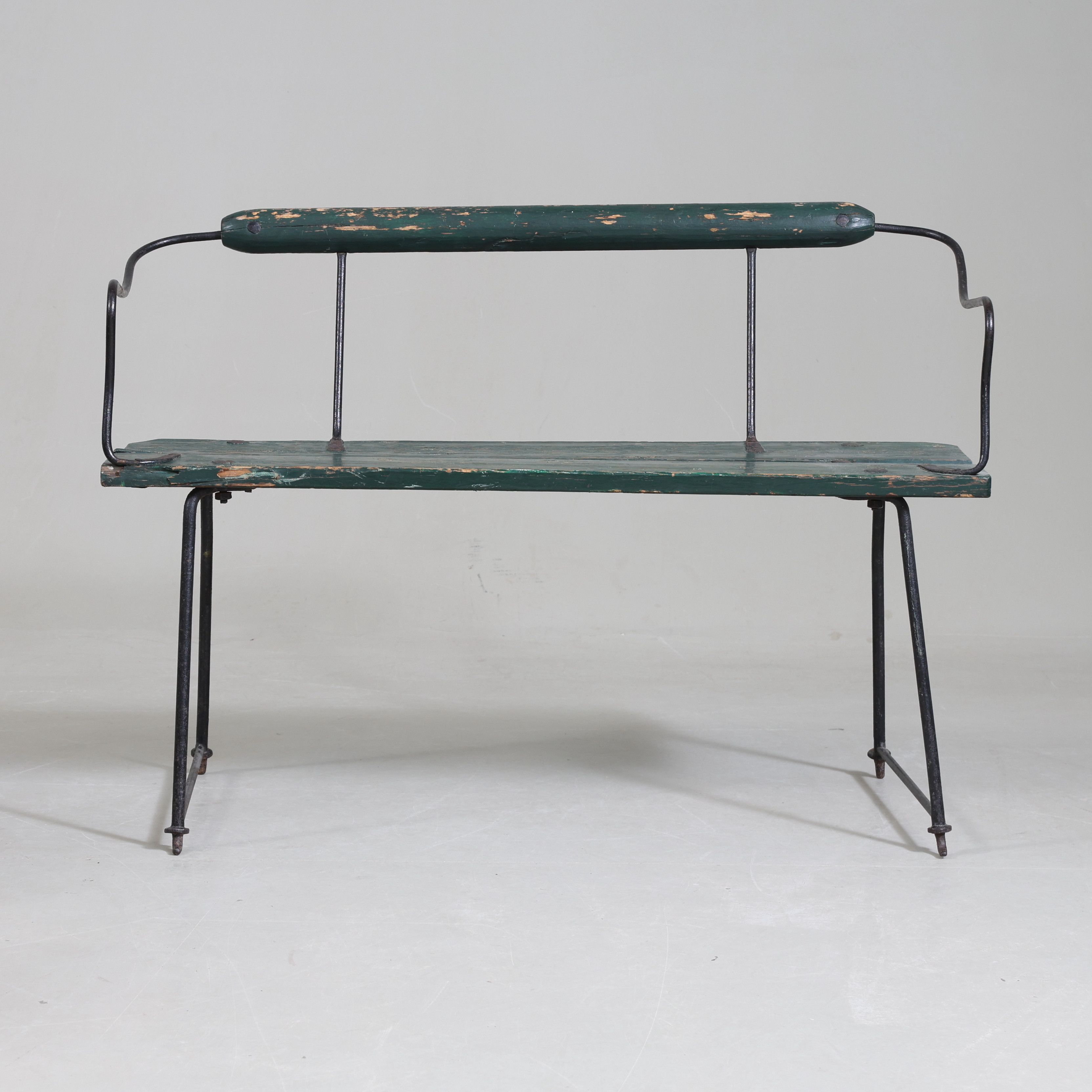 HÄSTVAGNBÄNK, smide & trä, 1800-/1900-tal.