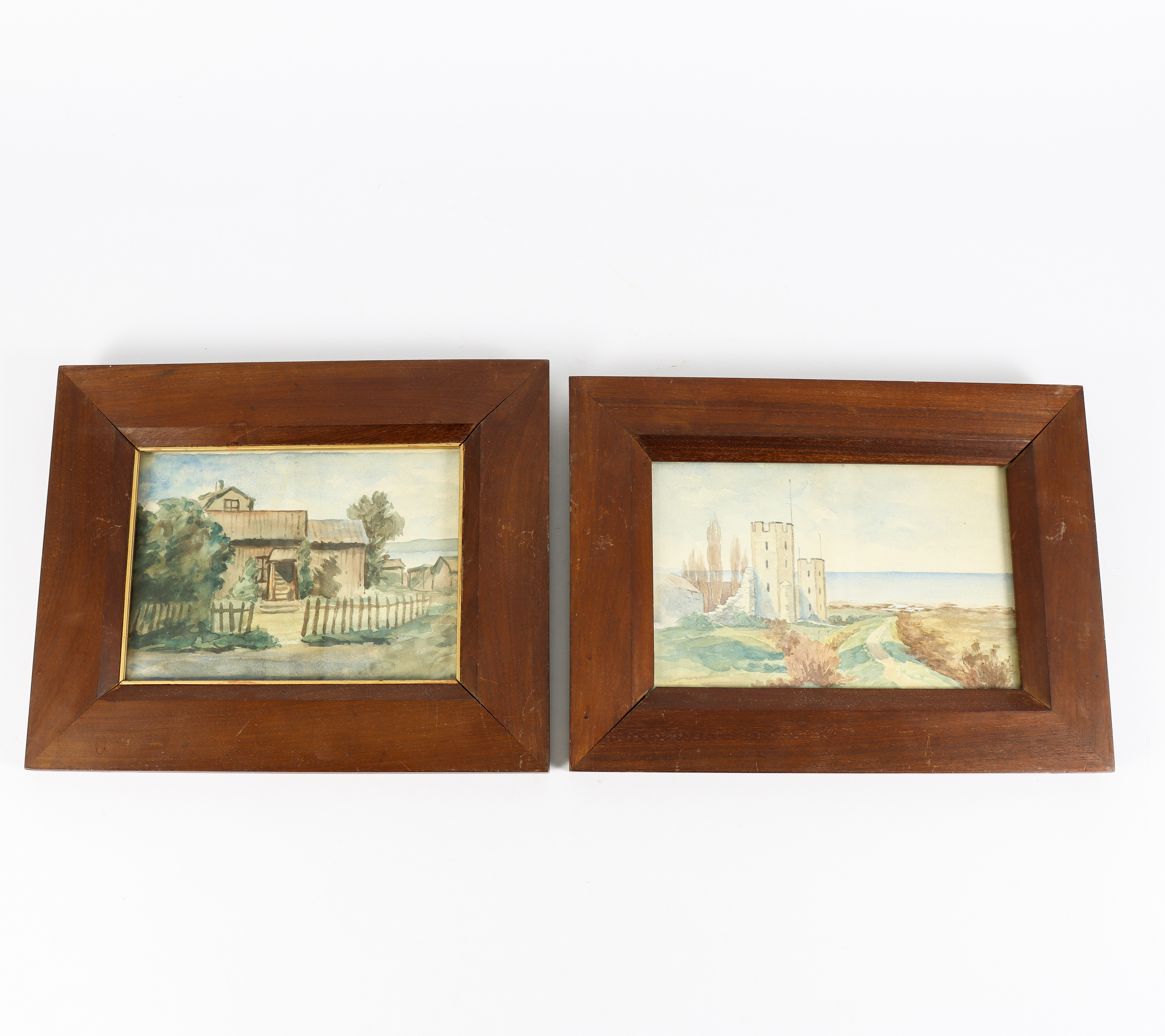 OKÄND KONSTNÄR 2 stycken akvareller.