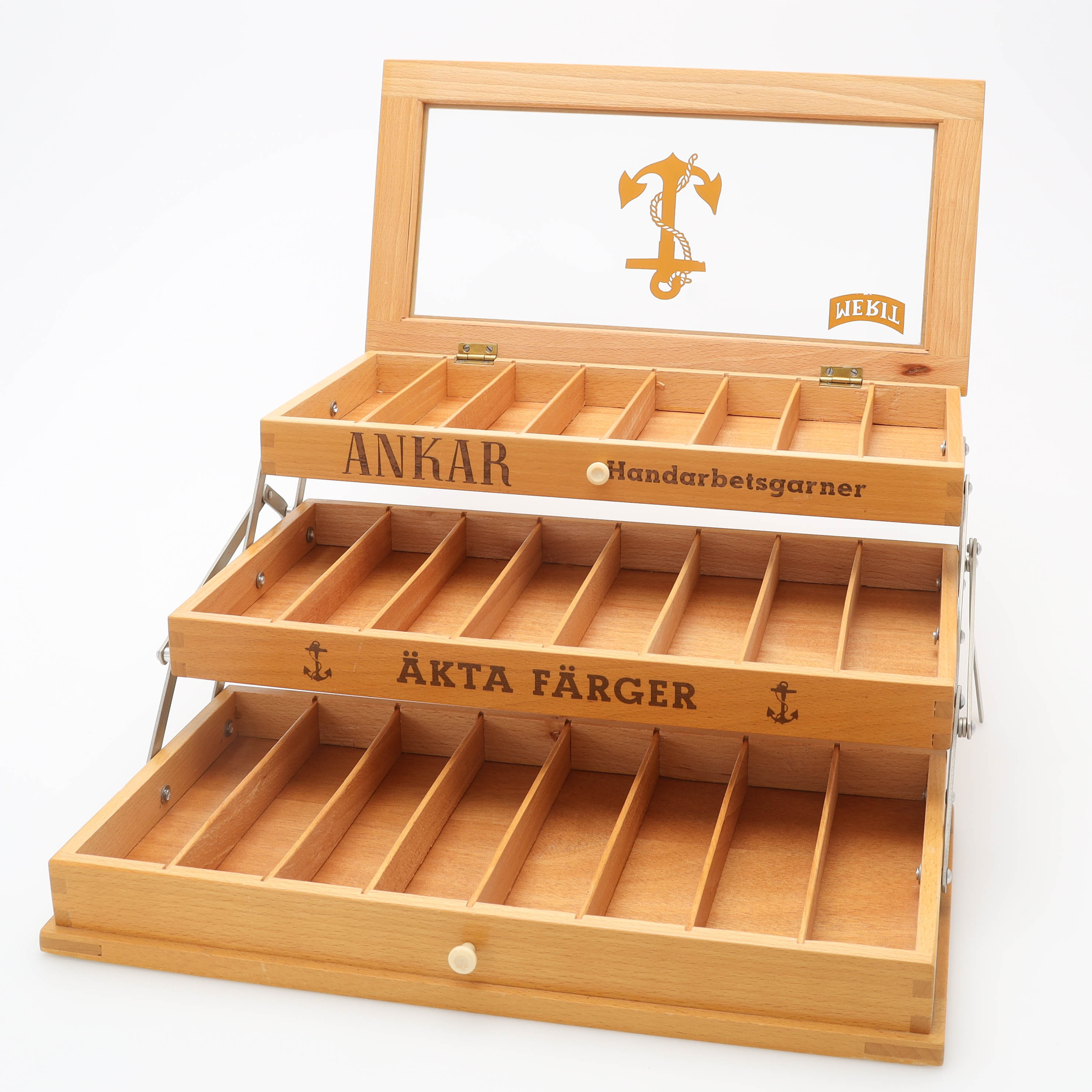 DISPLAYSKÅP, för garner, Ankar handarbetsgarner, 1900-talets mitt.