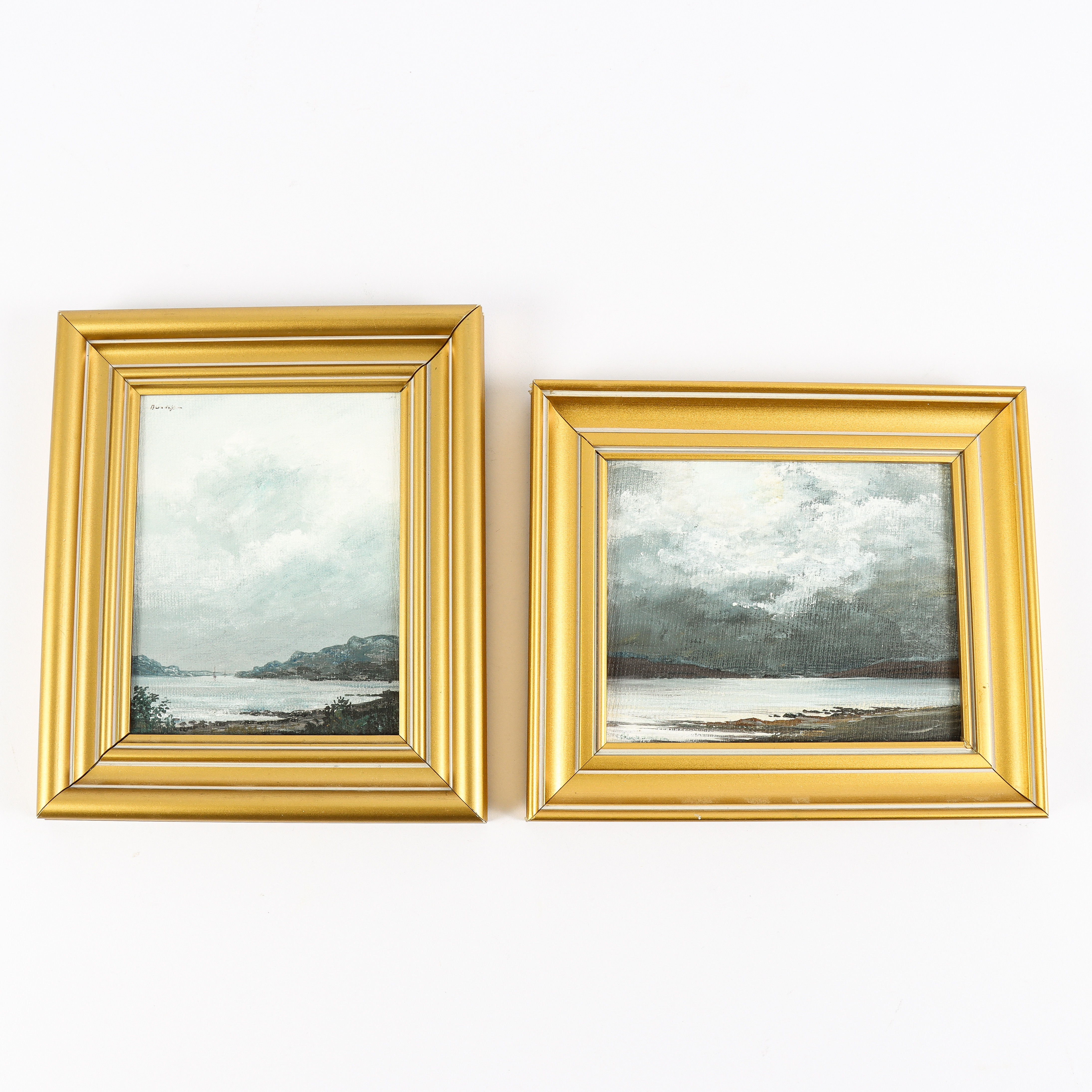 OIDENTIFIERAD KONSTNÄR olja på pannå, 2 stycken, signerade.