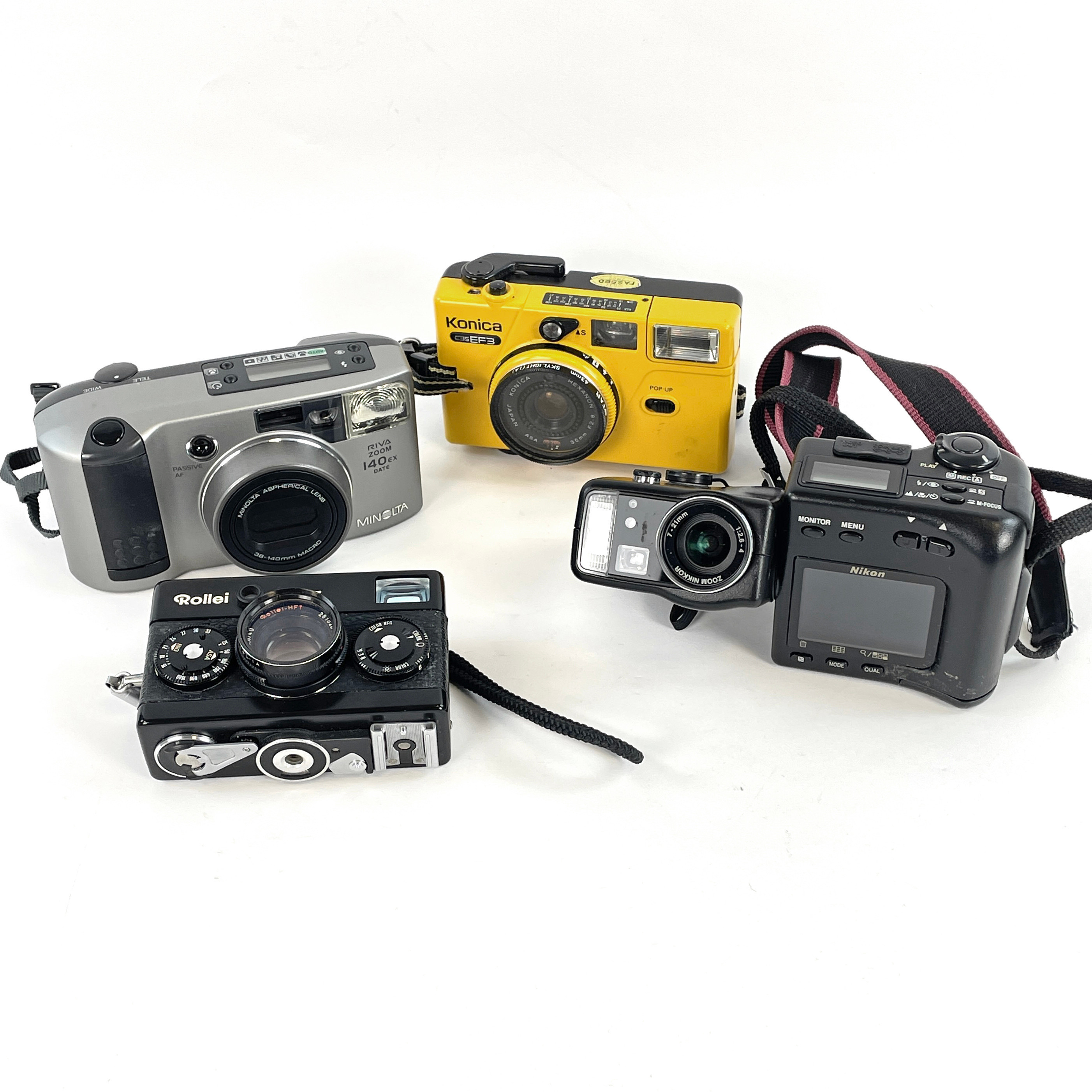 KAMEROR, 4 st, bl a Minolta och Nikon.